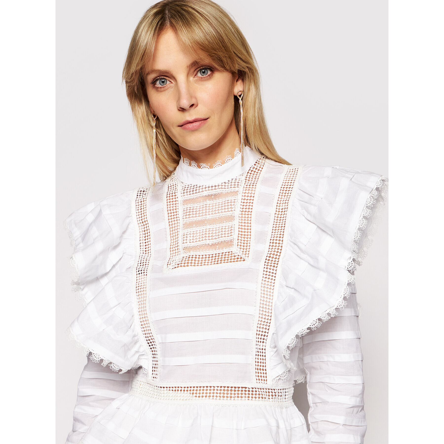 Silvian Heach Блуза Loria PGP21119BL Бял Regular Fit - Pepit.bg