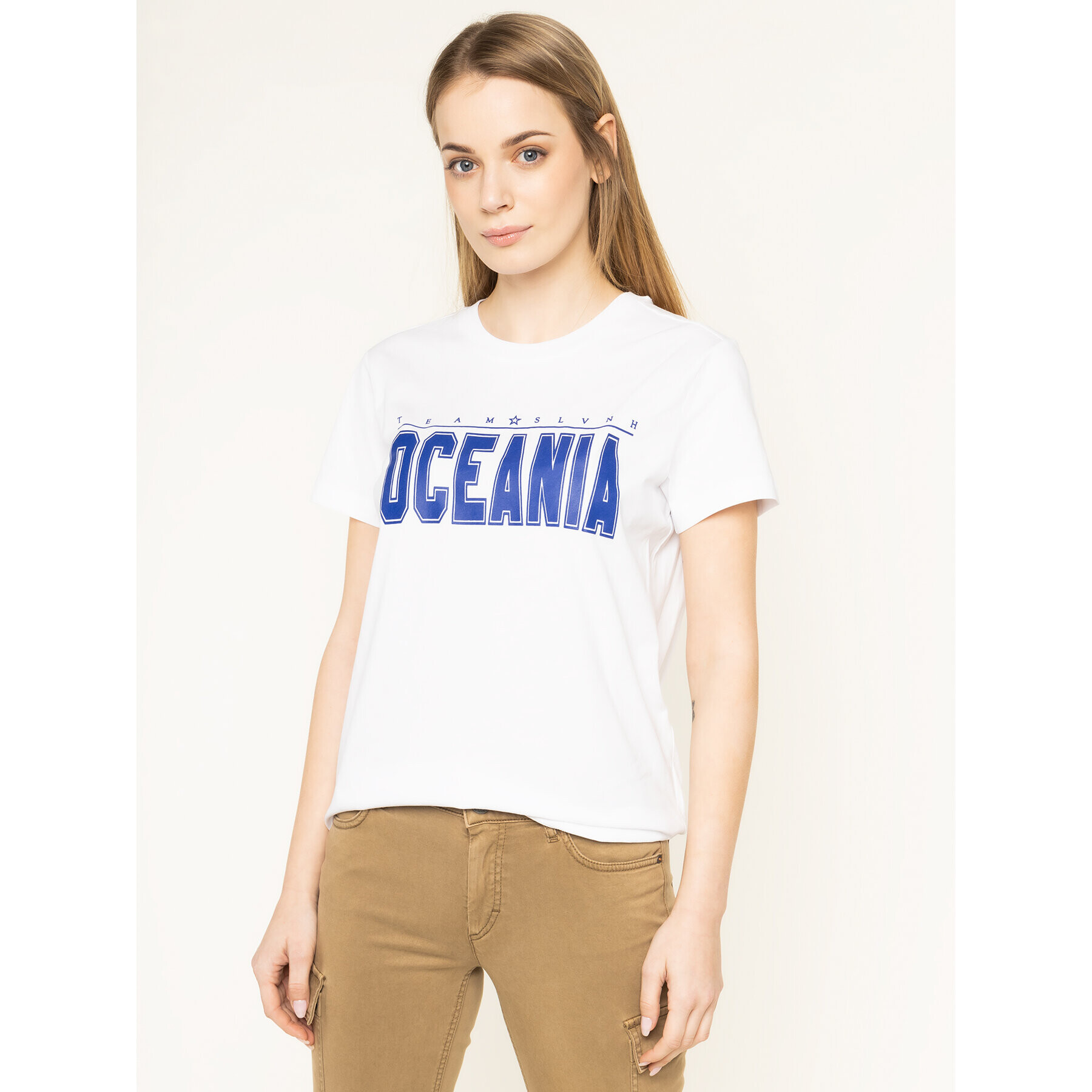 Silvian Heach Тишърт Continents PGP20392TS Бял Regular Fit - Pepit.bg