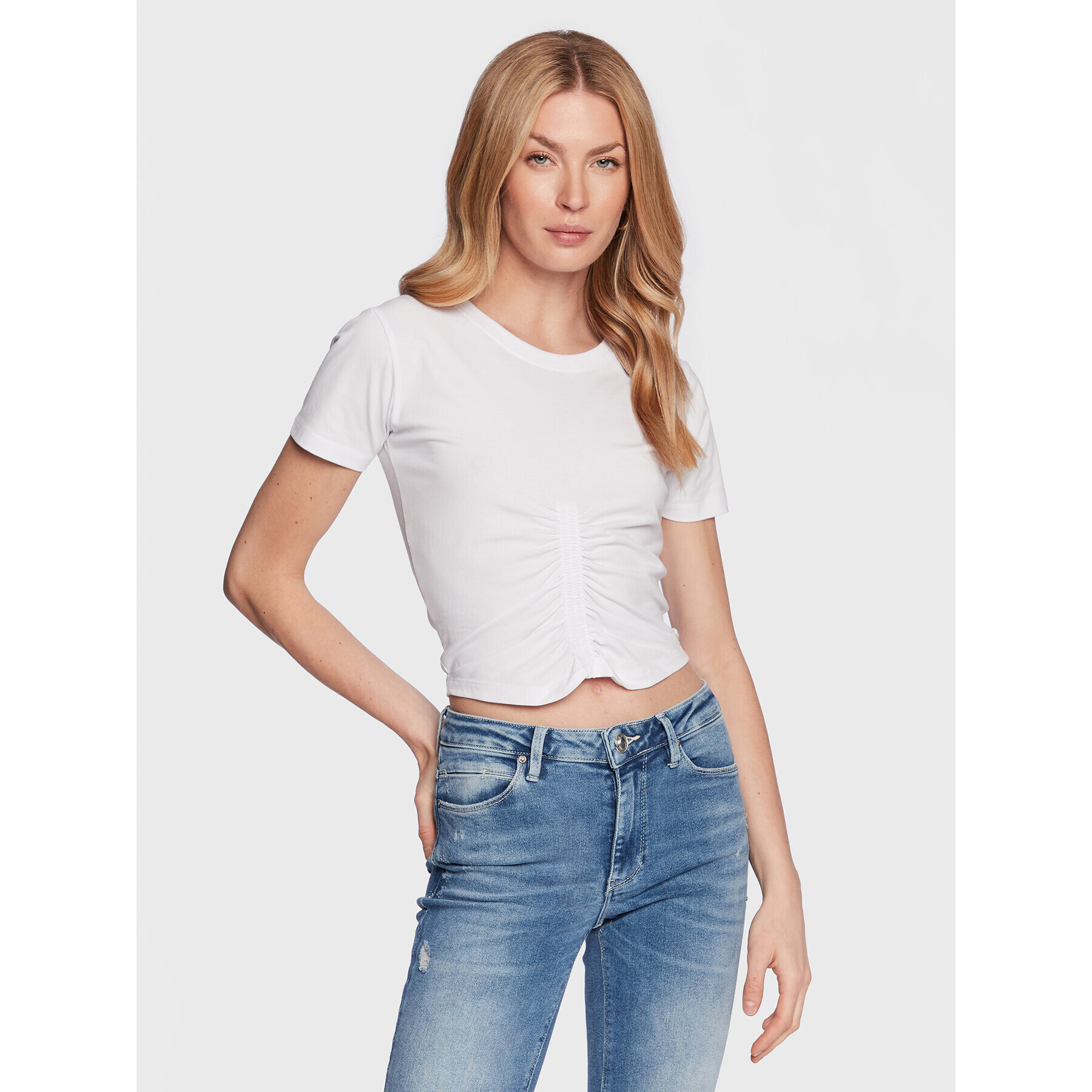 Silvian Heach Тишърт GPP23025TS Бял Slim Fit - Pepit.bg