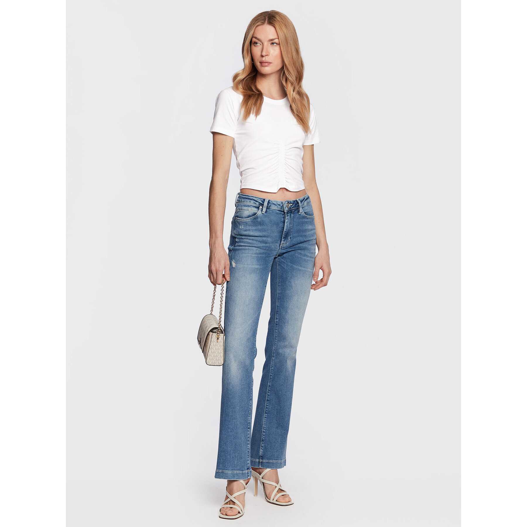 Silvian Heach Тишърт GPP23025TS Бял Slim Fit - Pepit.bg