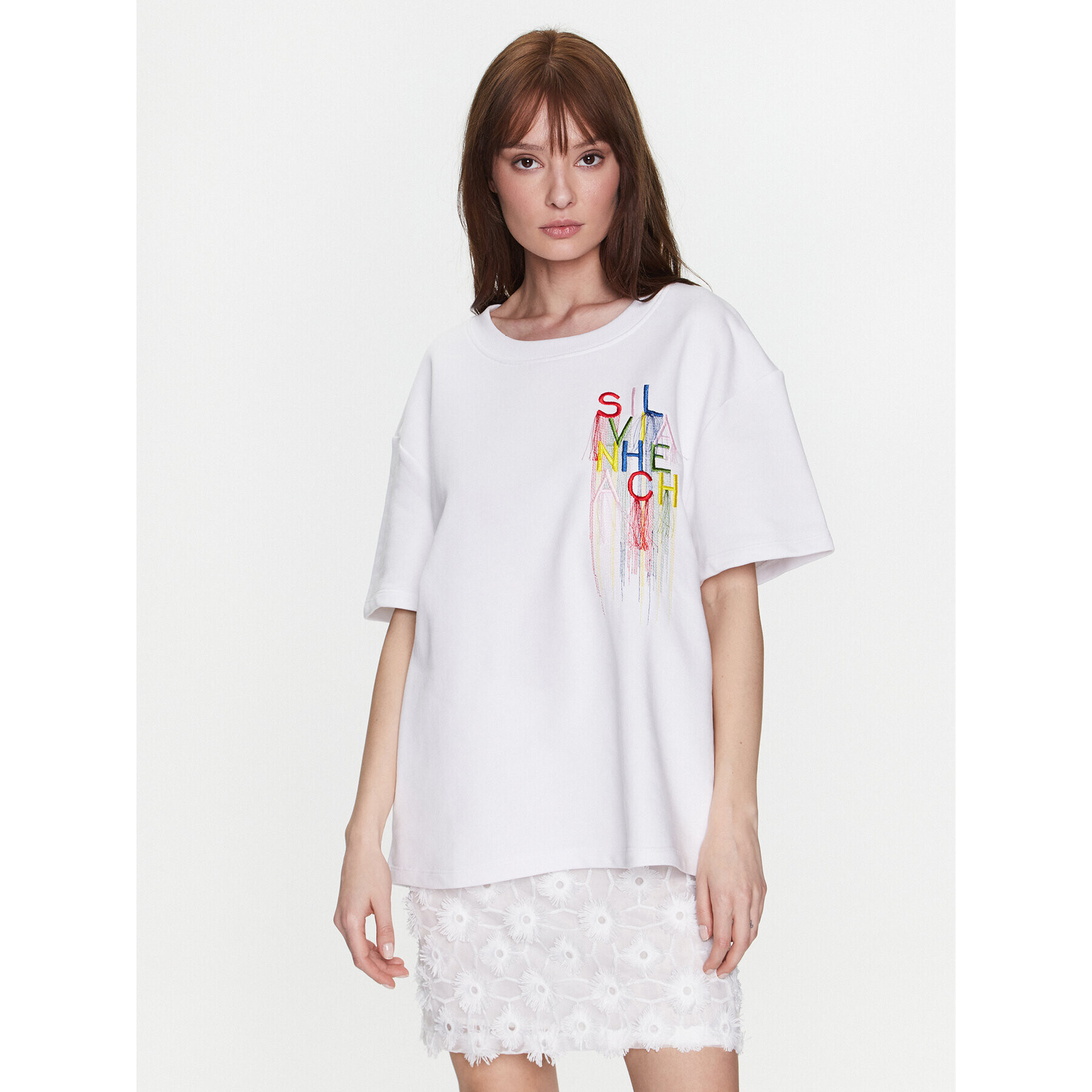 Silvian Heach Тишърт GPP23037FE Бял Relaxed Fit - Pepit.bg