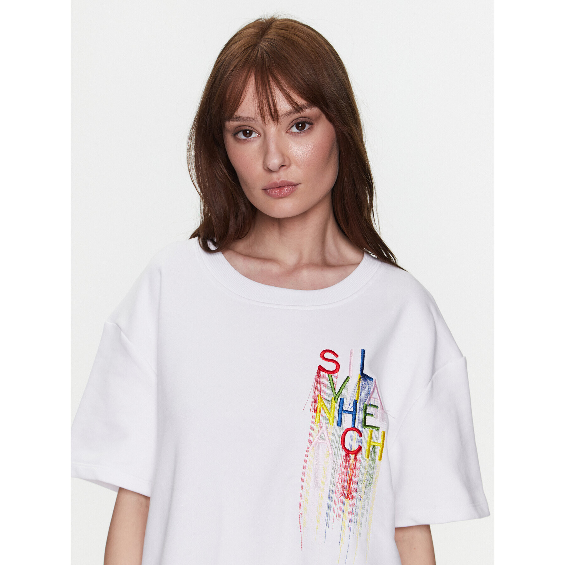 Silvian Heach Тишърт GPP23037FE Бял Relaxed Fit - Pepit.bg