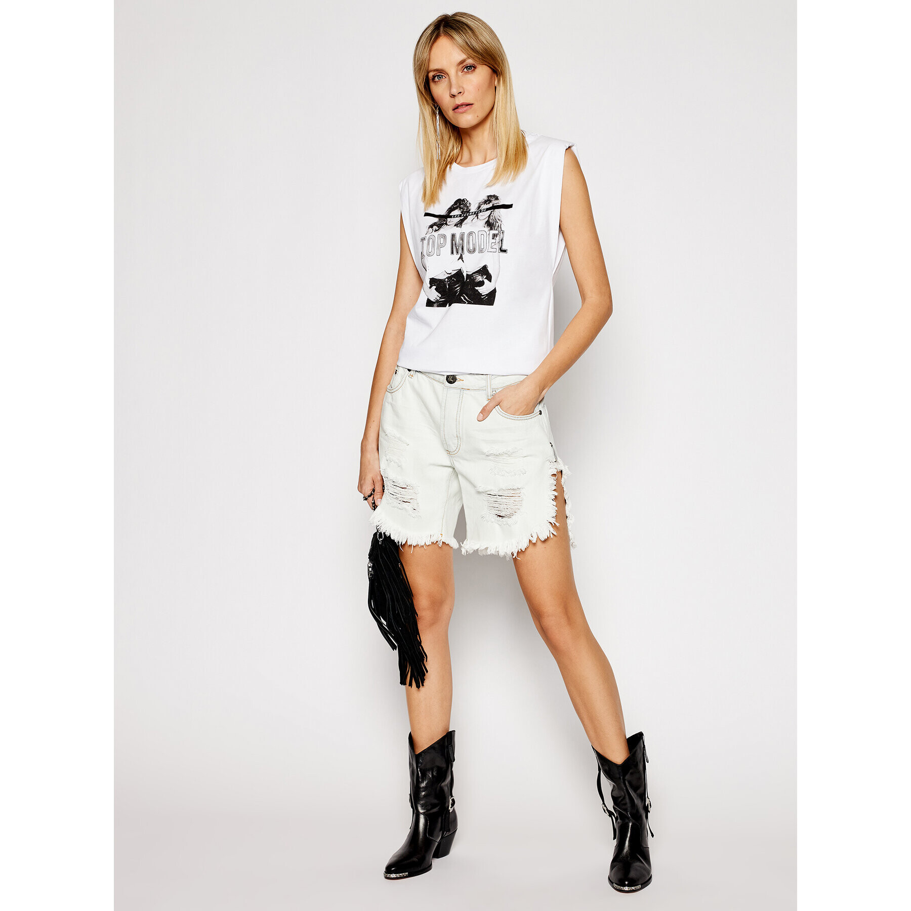 Silvian Heach Тишърт Laabed CVP19251TS Бял Slim Fit - Pepit.bg