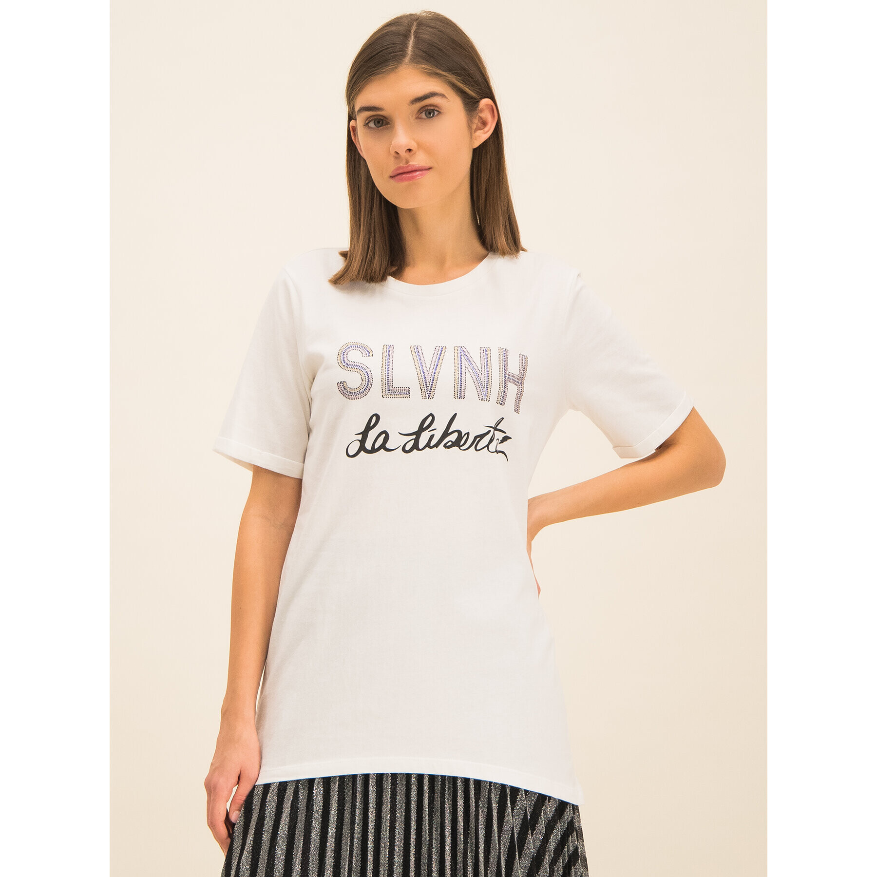 Silvian Heach Тишърт Stitten PGA19022TS Бял Regular Fit - Pepit.bg