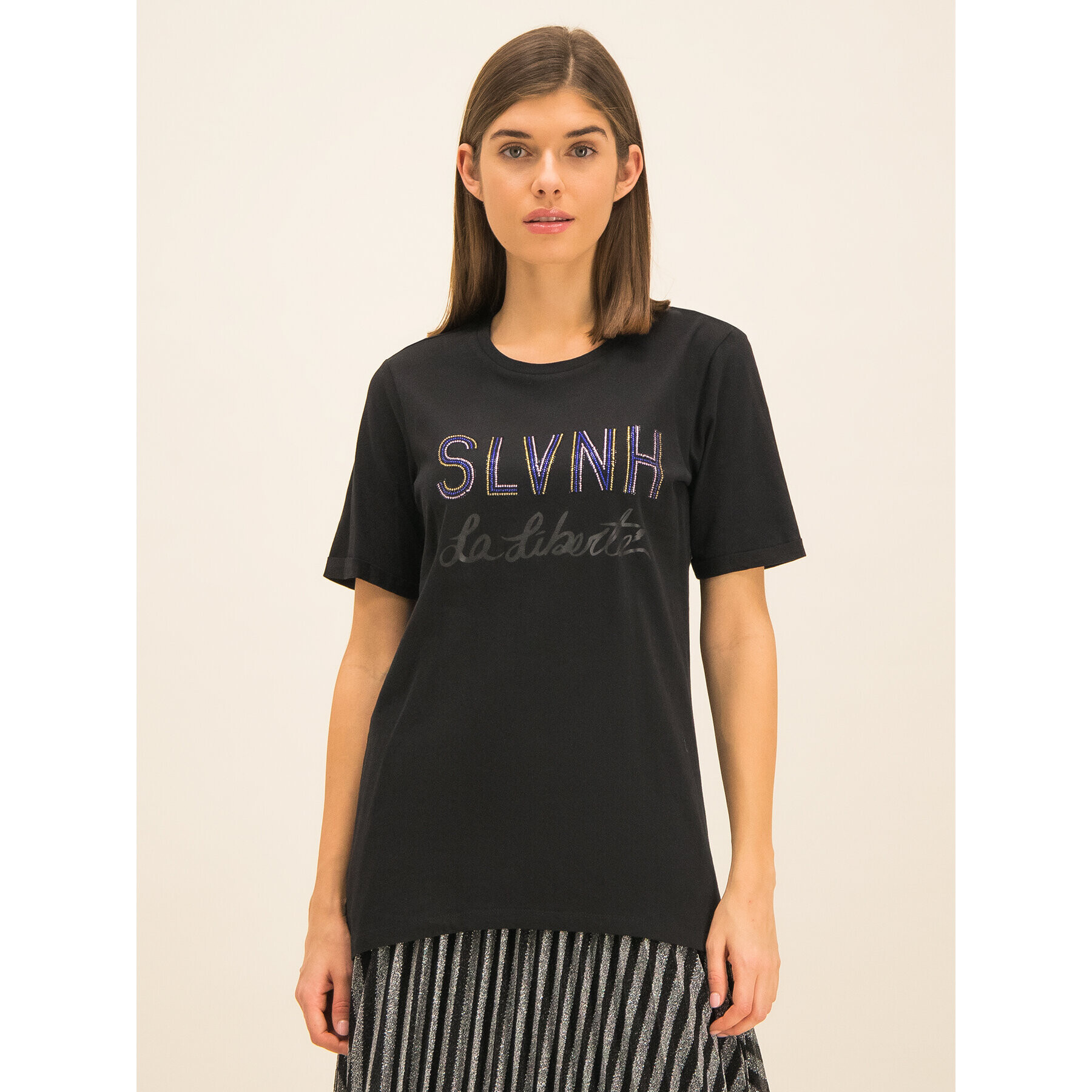 Silvian Heach Тишърт Stitten PGA19022TS Черен Regular Fit - Pepit.bg