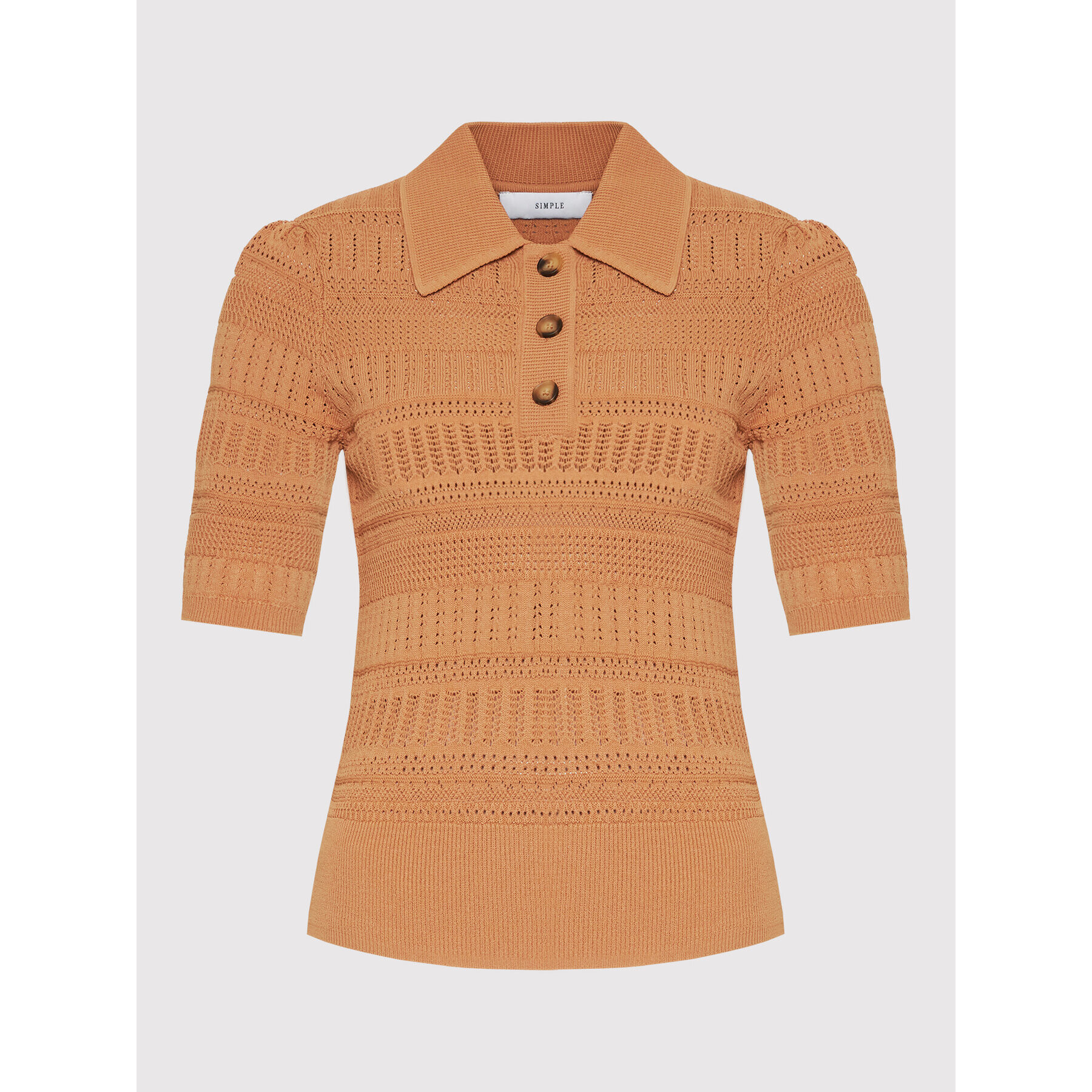 Simple Блуза SWD031 Кафяв Slim Fit - Pepit.bg
