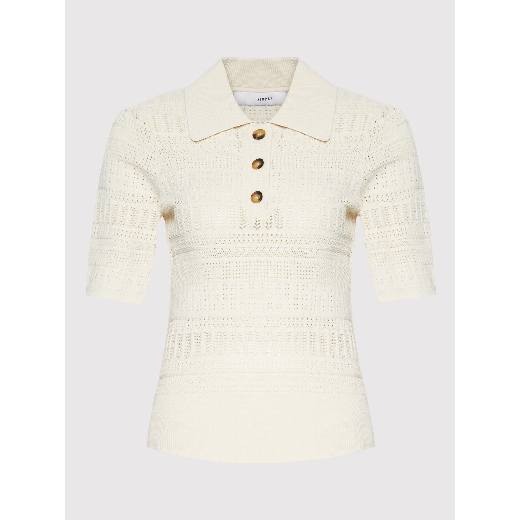 Simple Блуза SWD033 Бежов Slim Fit - Pepit.bg