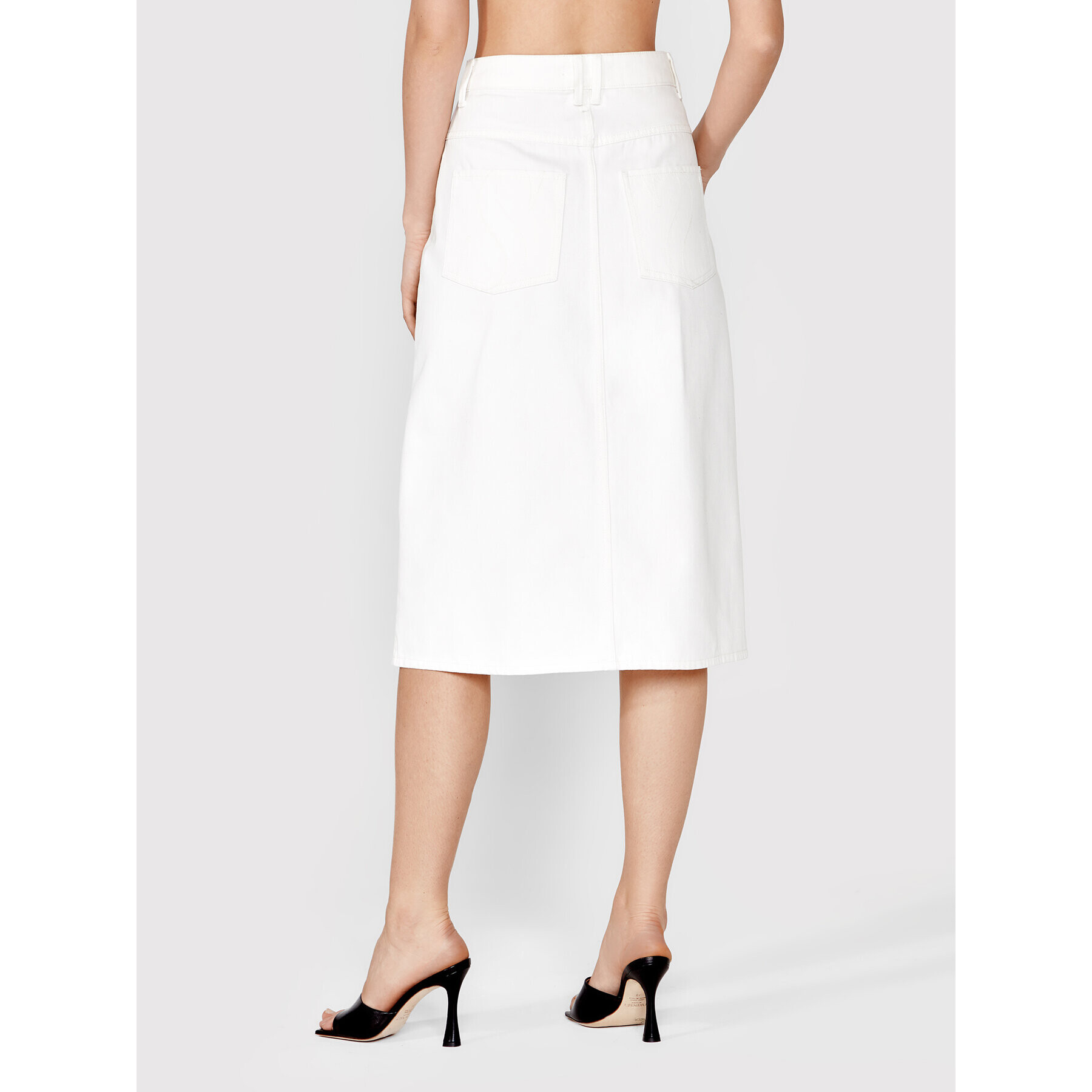 Simple Дънкова пола SDDJ001 Бял Regular Fit - Pepit.bg