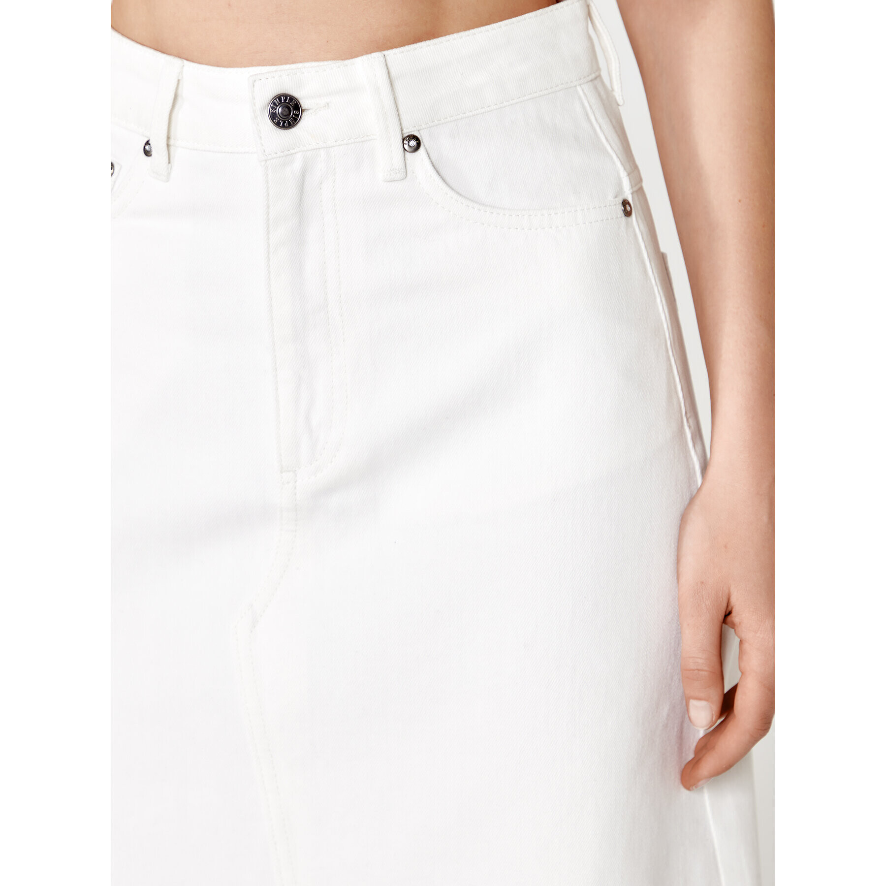 Simple Дънкова пола SDDJ001 Бял Regular Fit - Pepit.bg