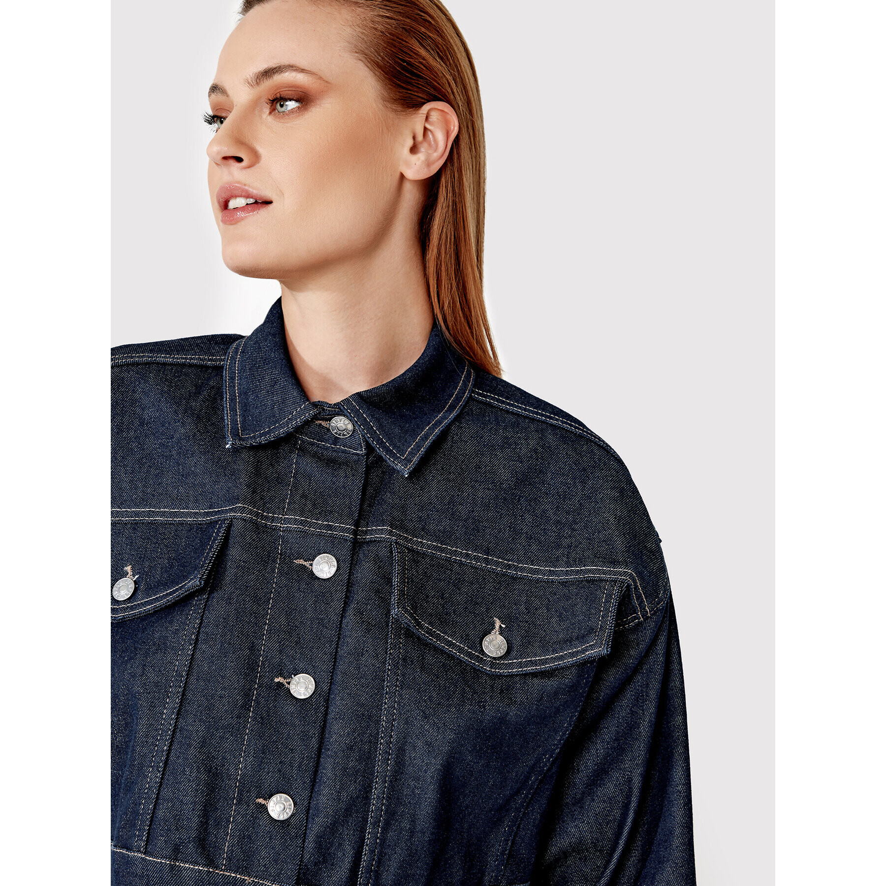 Simple Дънково яке KUD009 Тъмносин Regular Fit - Pepit.bg