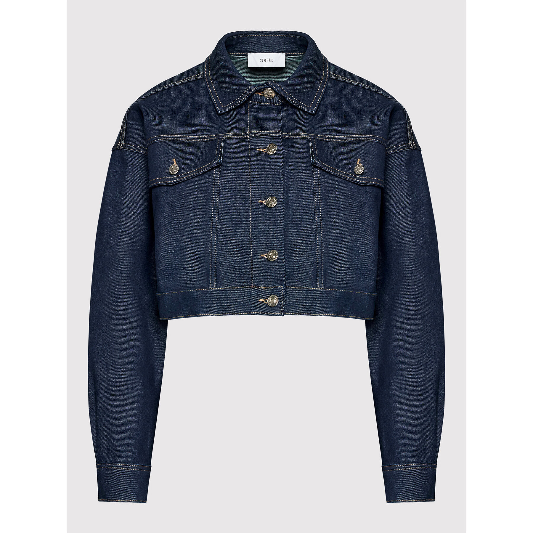 Simple Дънково яке KUD009 Тъмносин Regular Fit - Pepit.bg