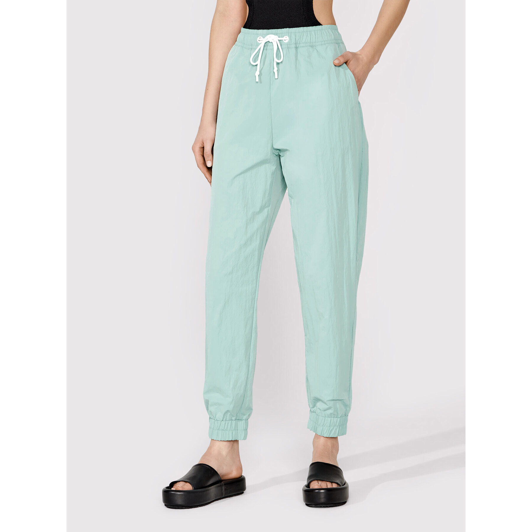 Simple Долнище анцуг SPD010 Зелен Relaxed Fit - Pepit.bg