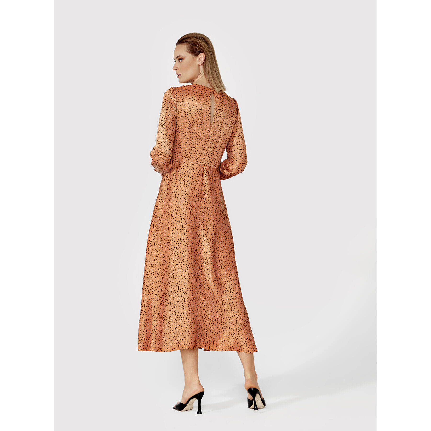 Simple Ежедневна рокля SUD070 Кафяв Regular Fit - Pepit.bg
