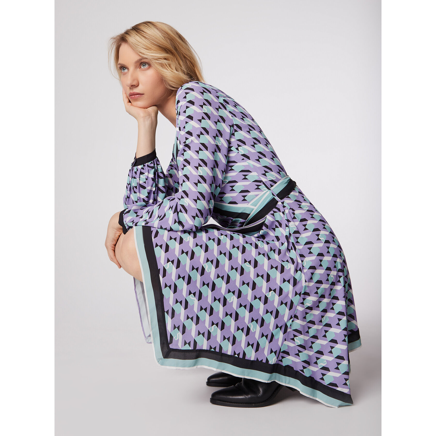 Simple Ежедневна рокля SUD081 Виолетов Regular Fit - Pepit.bg