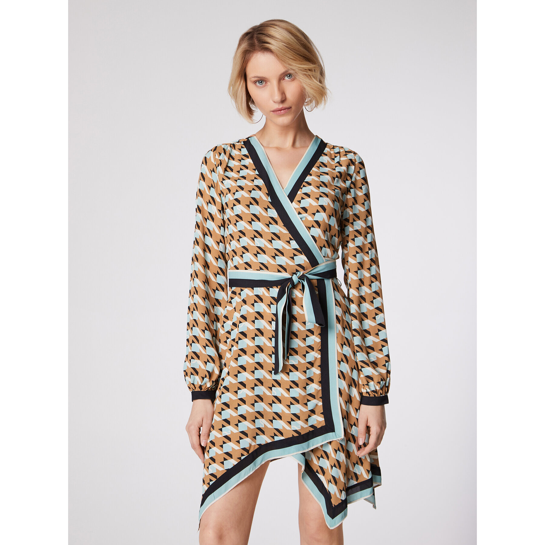 Simple Ежедневна рокля SUD083 Кафяв Regular Fit - Pepit.bg