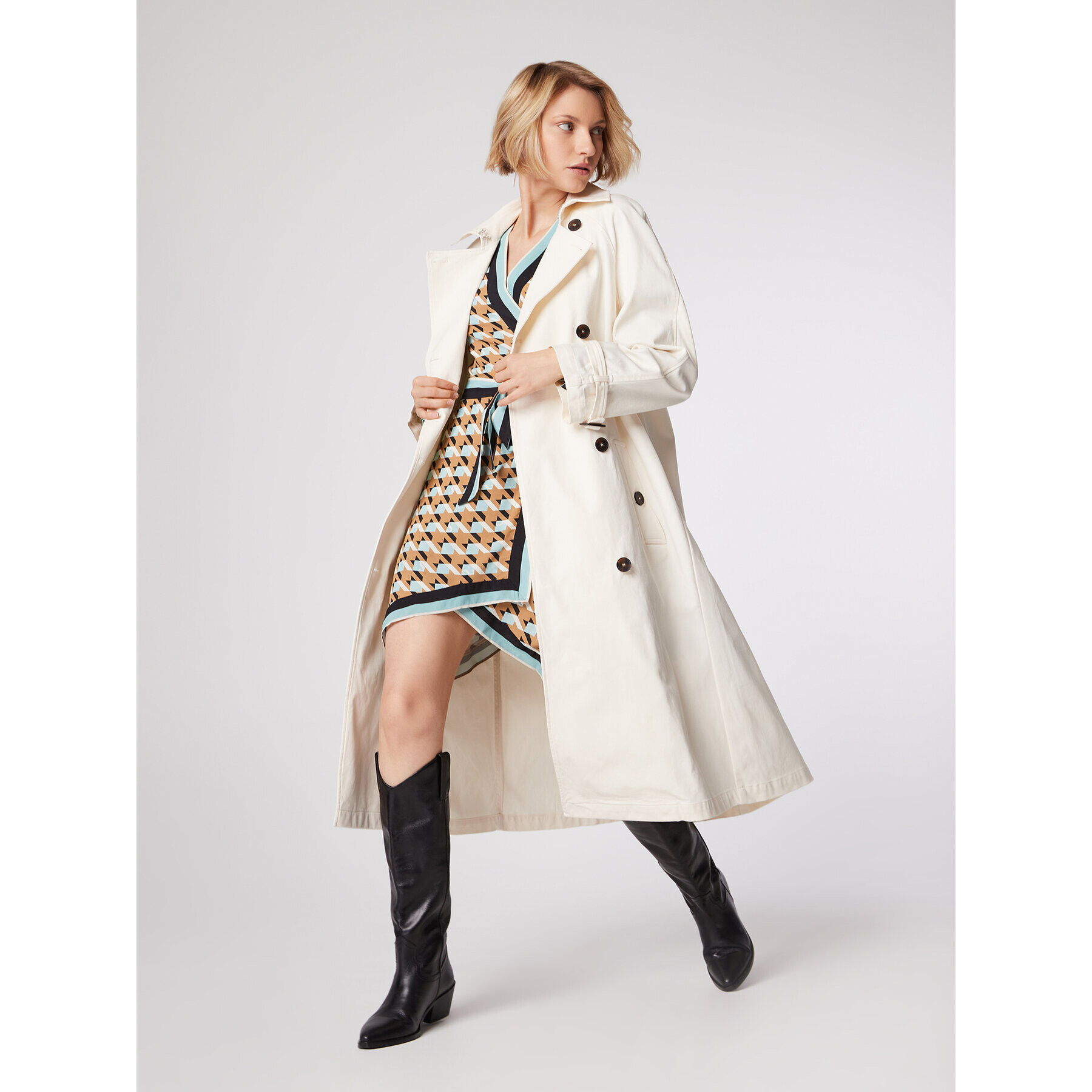 Simple Ежедневна рокля SUD083 Кафяв Regular Fit - Pepit.bg