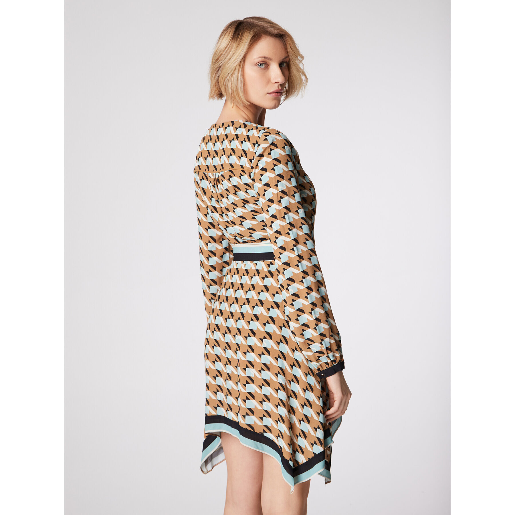 Simple Ежедневна рокля SUD083 Кафяв Regular Fit - Pepit.bg