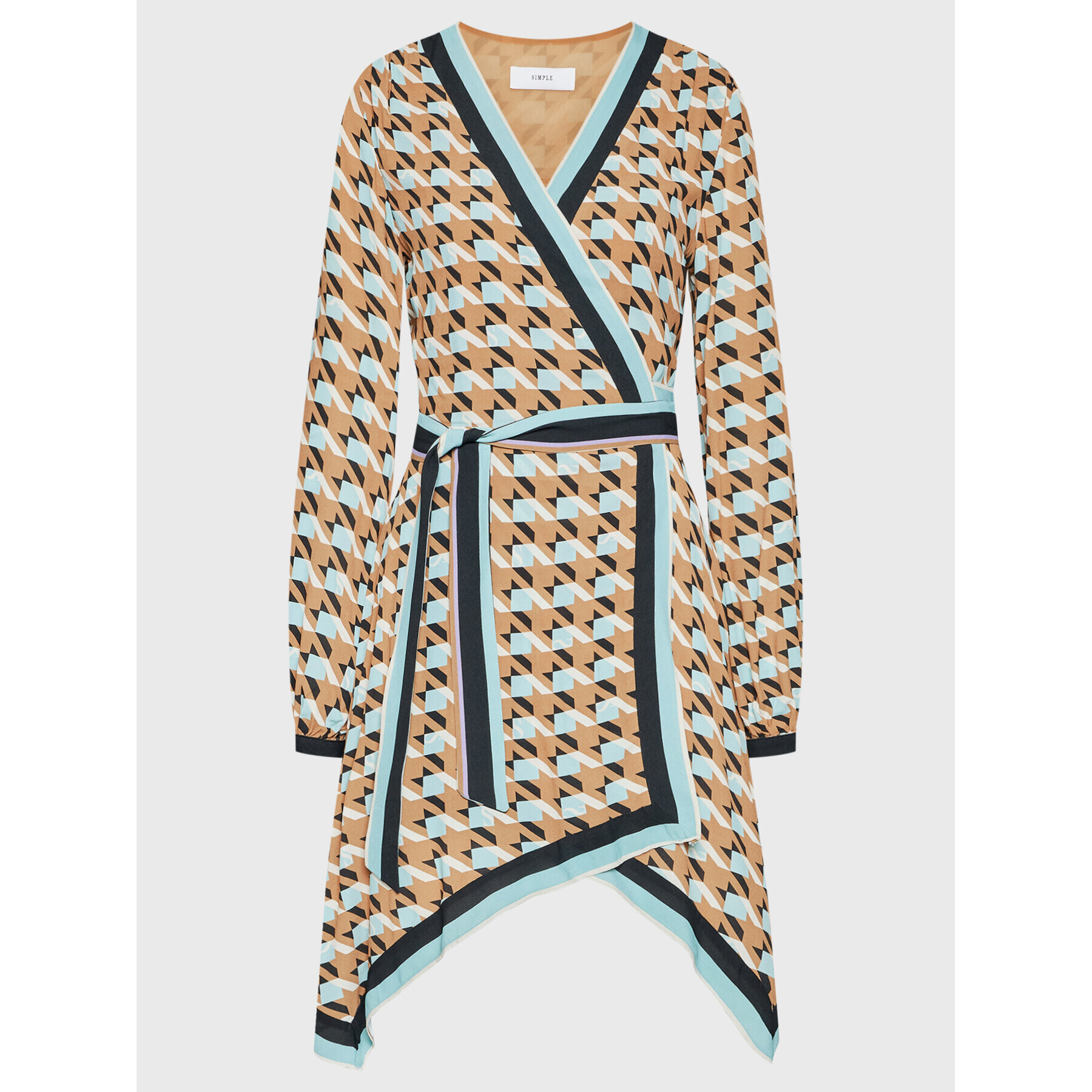Simple Ежедневна рокля SUD083 Кафяв Regular Fit - Pepit.bg