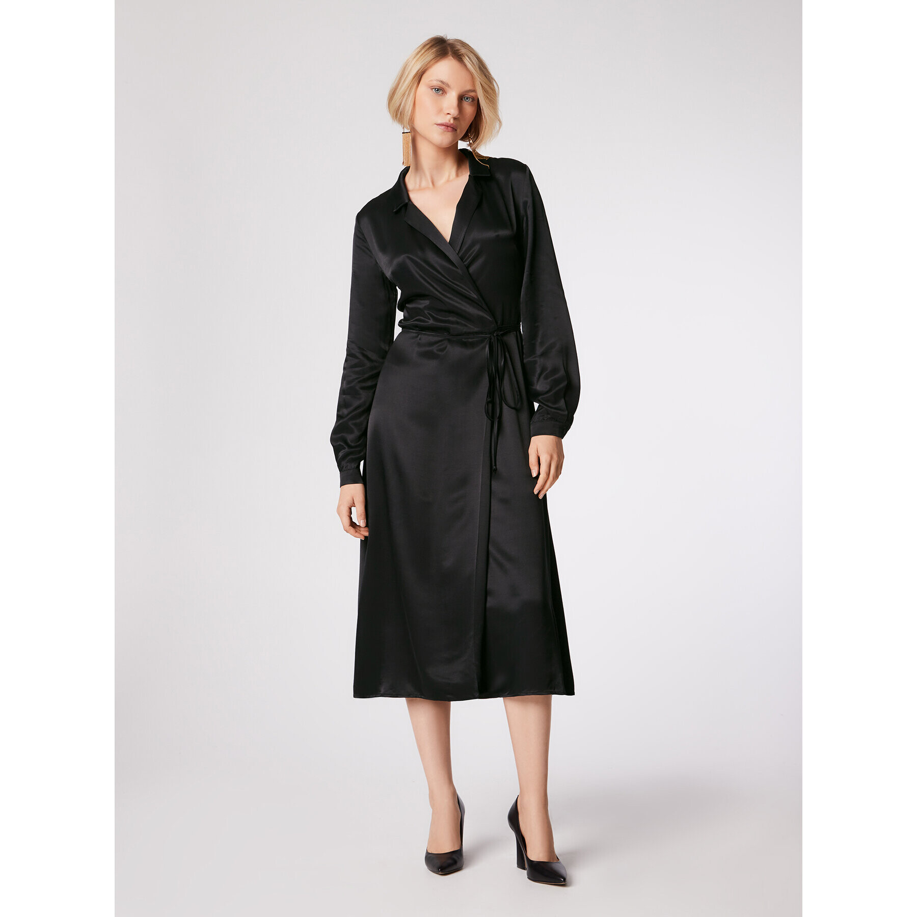 Simple Ежедневна рокля SUD514-01 Черен Relaxed Fit - Pepit.bg