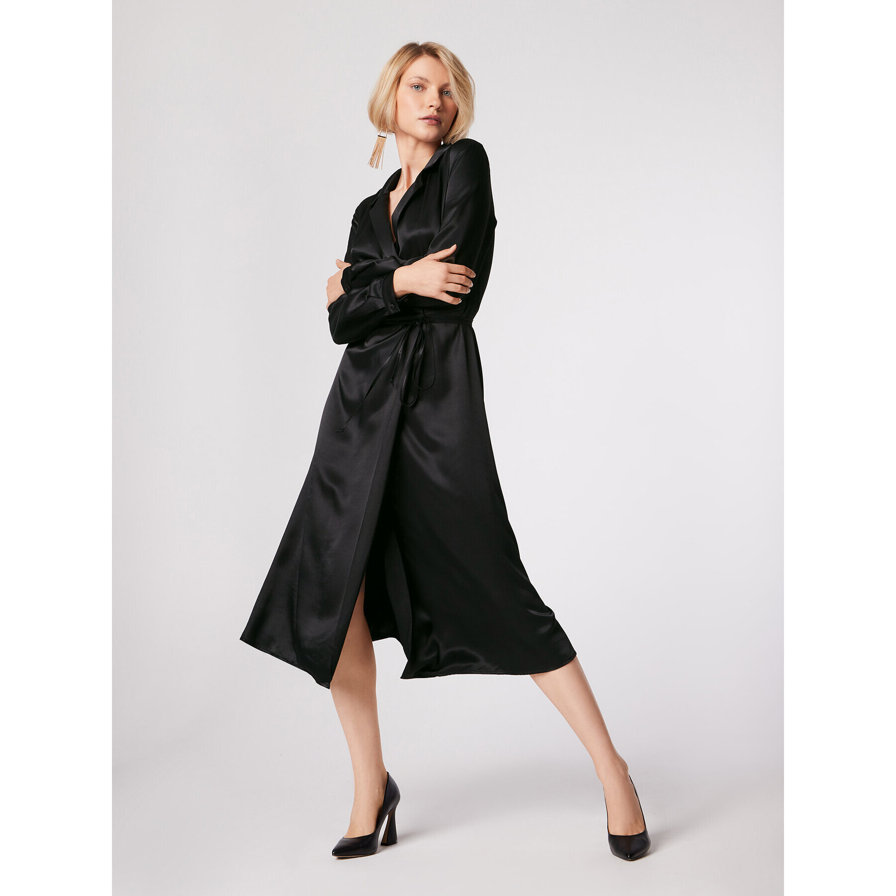 Simple Ежедневна рокля SUD514-01 Черен Relaxed Fit - Pepit.bg