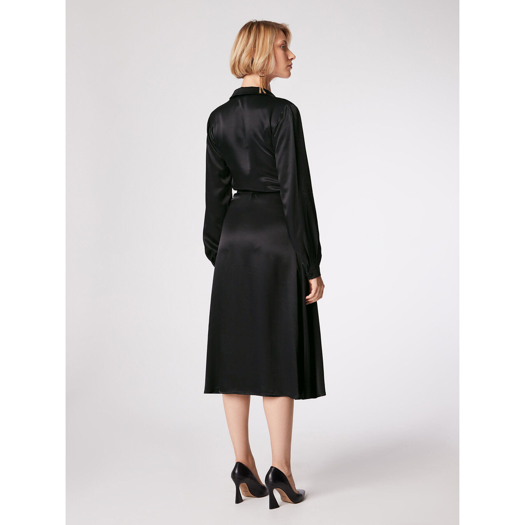 Simple Ежедневна рокля SUD514-01 Черен Relaxed Fit - Pepit.bg