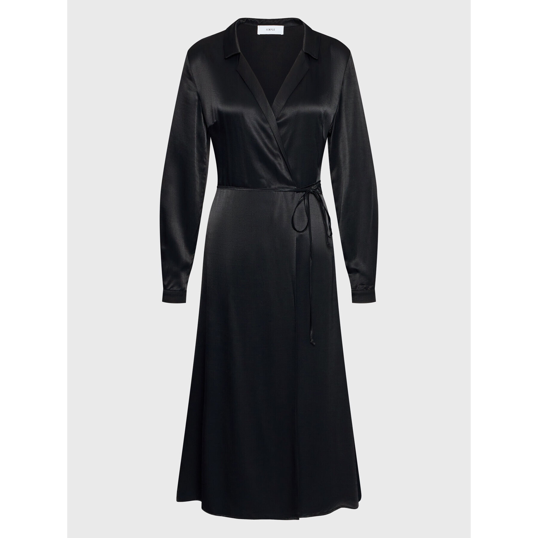 Simple Ежедневна рокля SUD514-01 Черен Relaxed Fit - Pepit.bg
