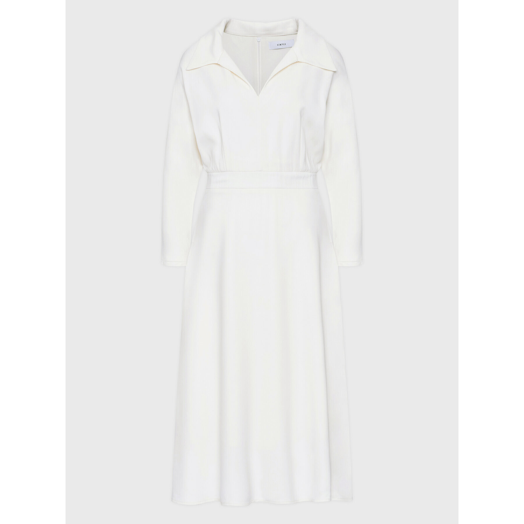 Simple Ежедневна рокля SUD518-01 Бял Regular Fit - Pepit.bg