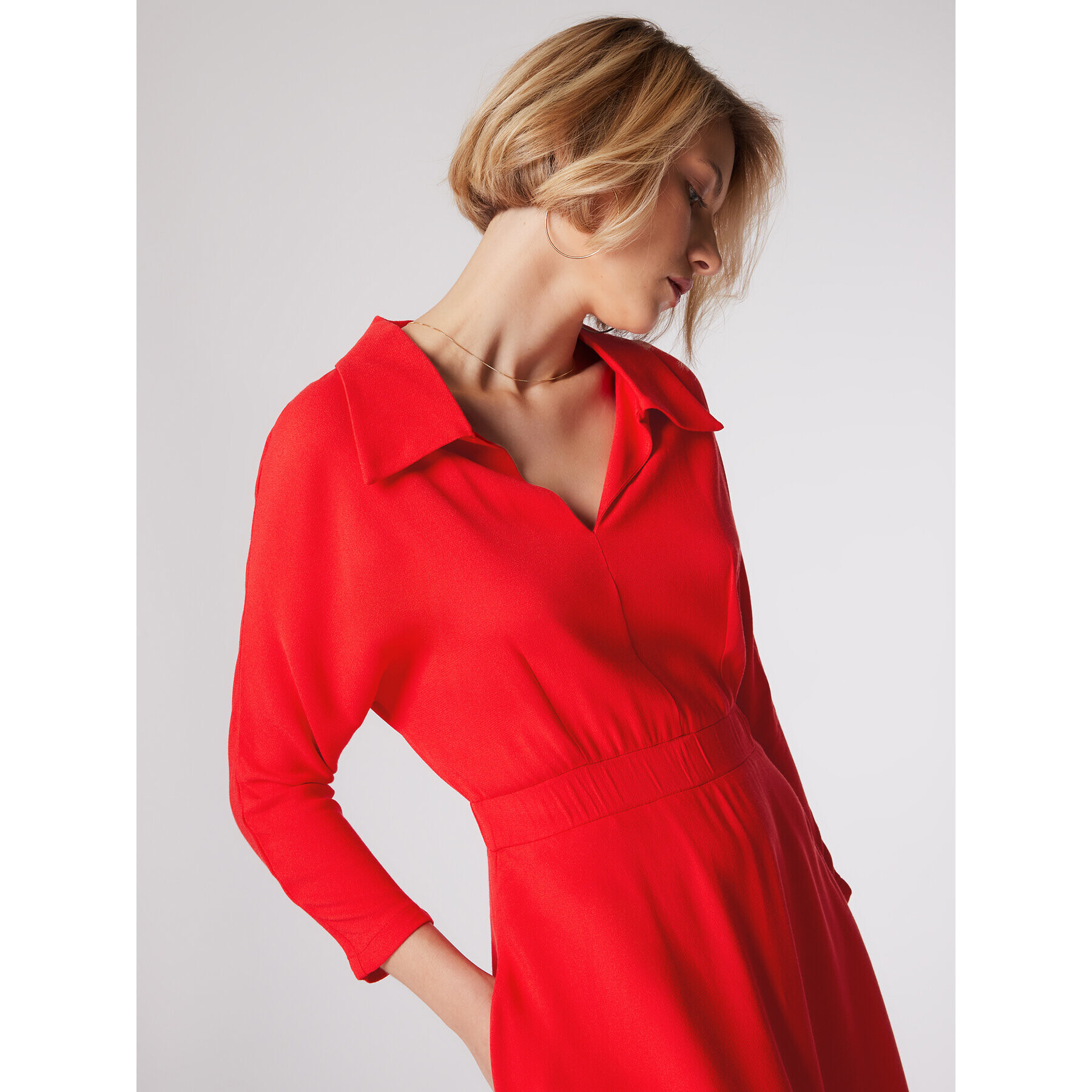 Simple Ежедневна рокля SUD517-02 Червен Regular Fit - Pepit.bg