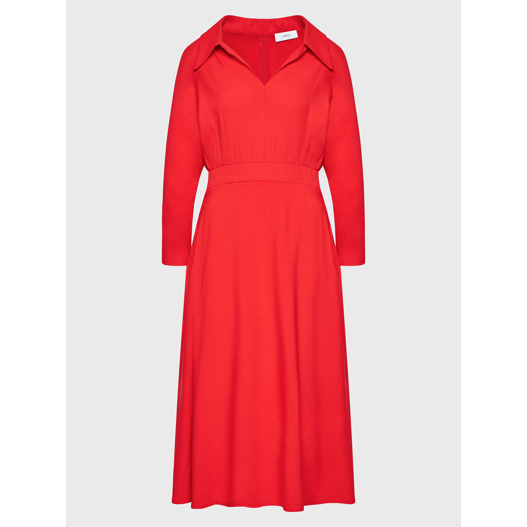 Simple Ежедневна рокля SUD517-02 Червен Regular Fit - Pepit.bg
