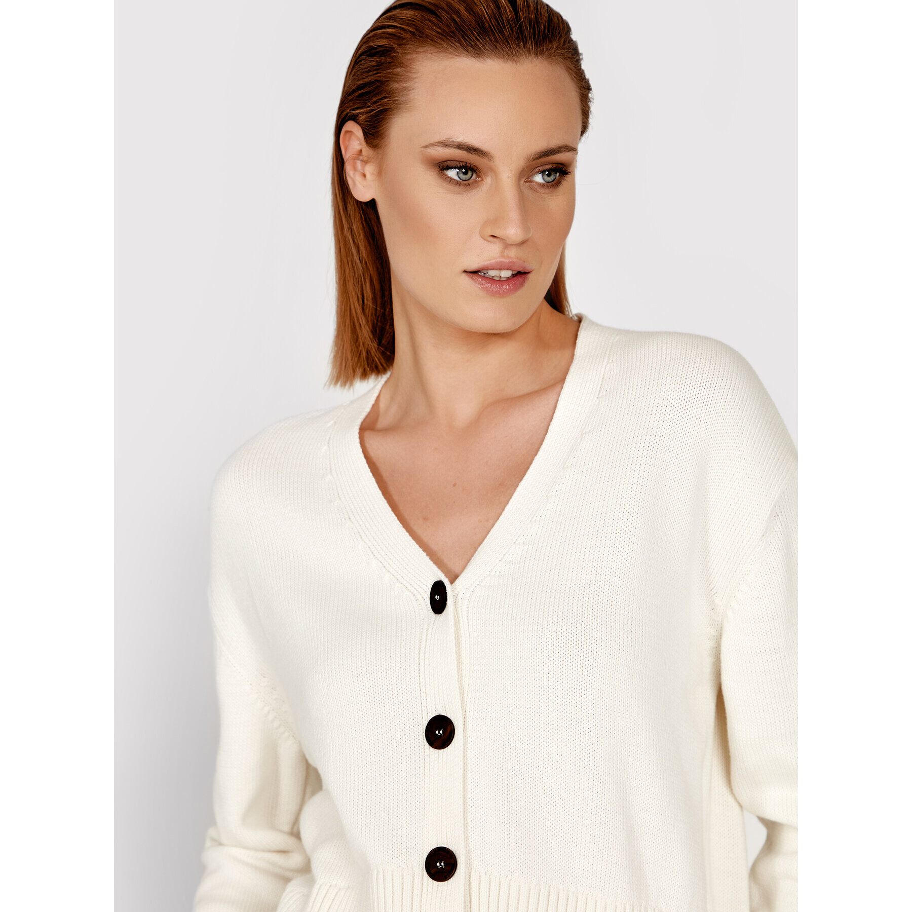Simple Кардиган SWD005 Бежов Regular Fit - Pepit.bg