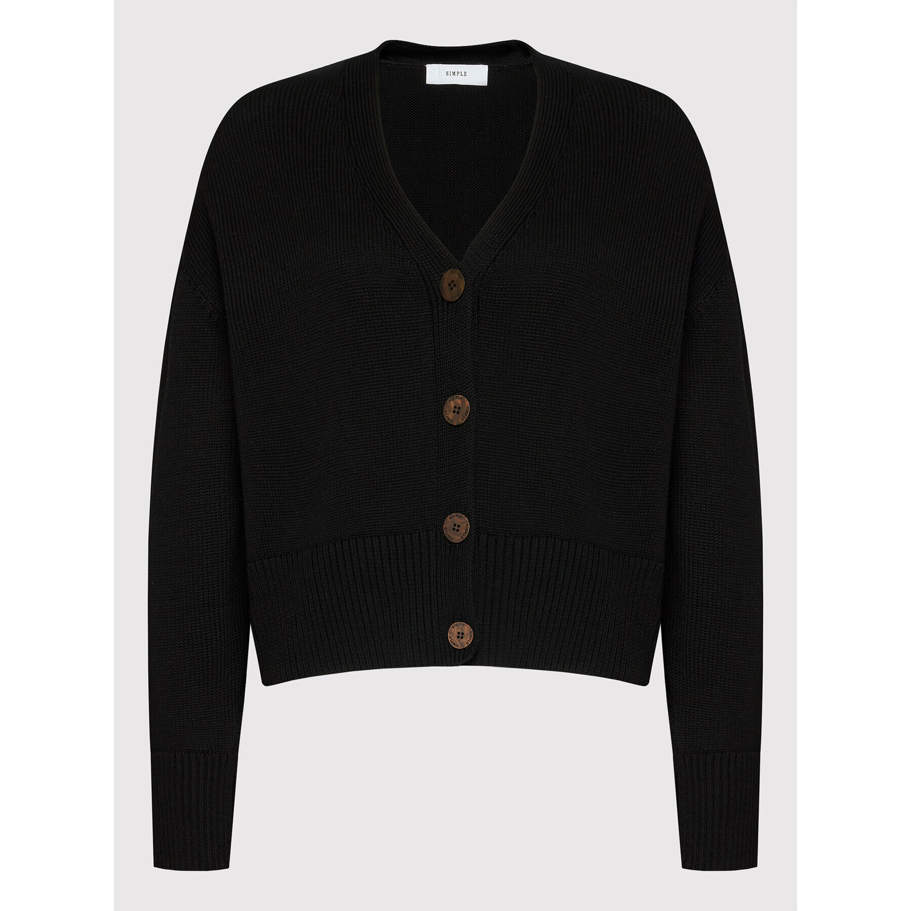 Simple Кардиган SWD006 Черен Regular Fit - Pepit.bg