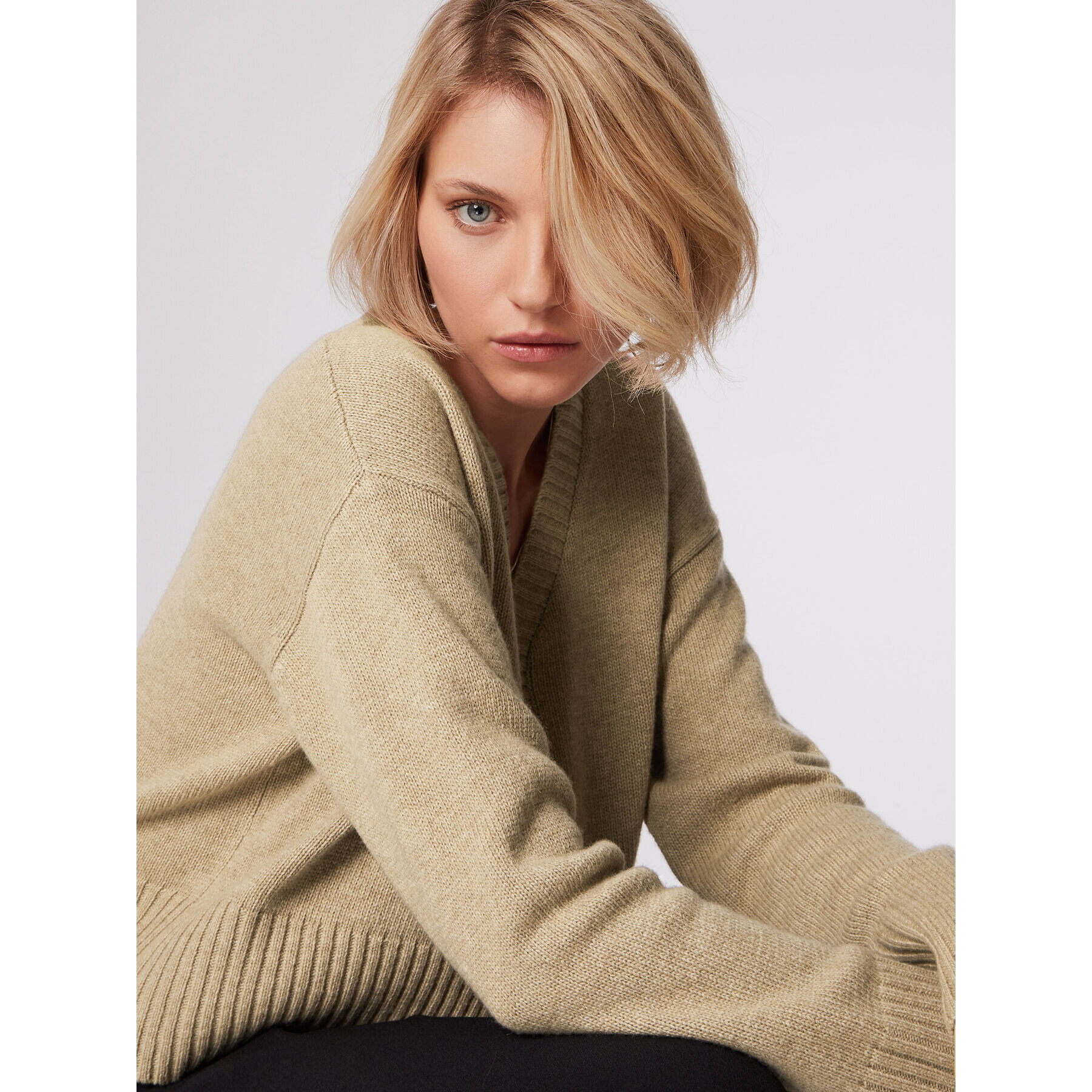 Simple Кардиган SWD512-02 Бежов Relaxed Fit - Pepit.bg