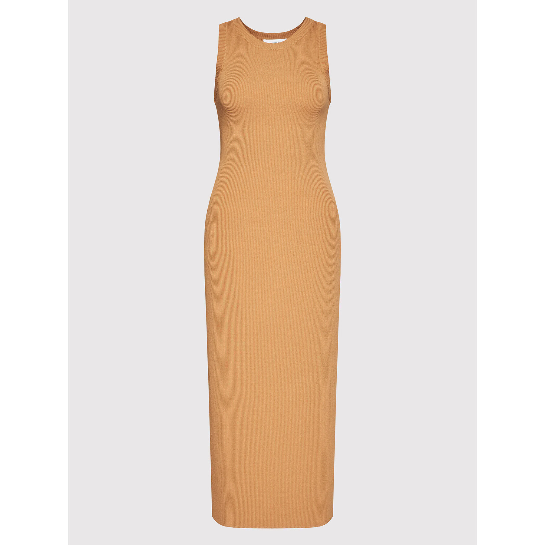 Simple Лятна рокля SUD012 Кафяв Slim Fit - Pepit.bg