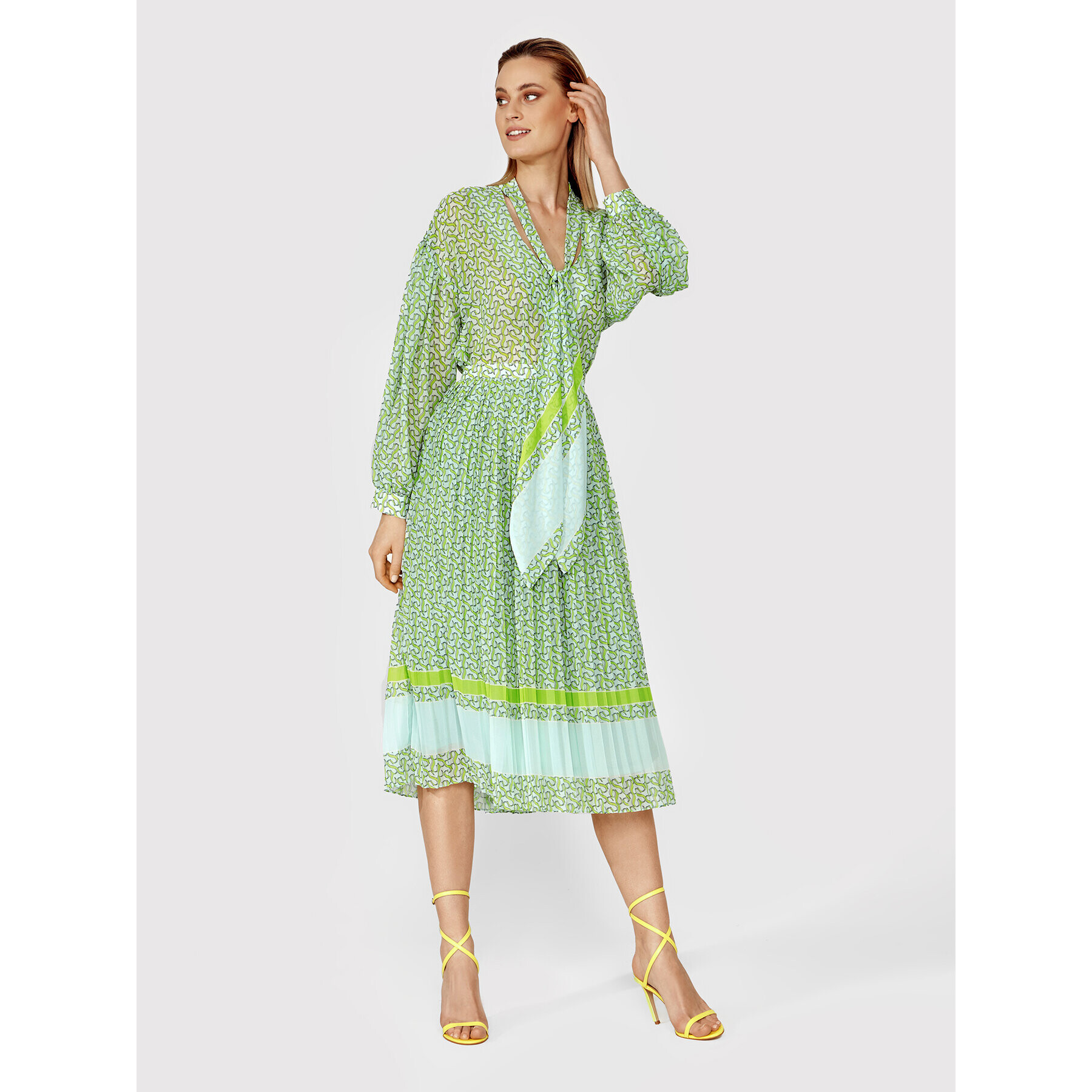 Simple Плисирана пола SDD002 Зелен Regular Fit - Pepit.bg