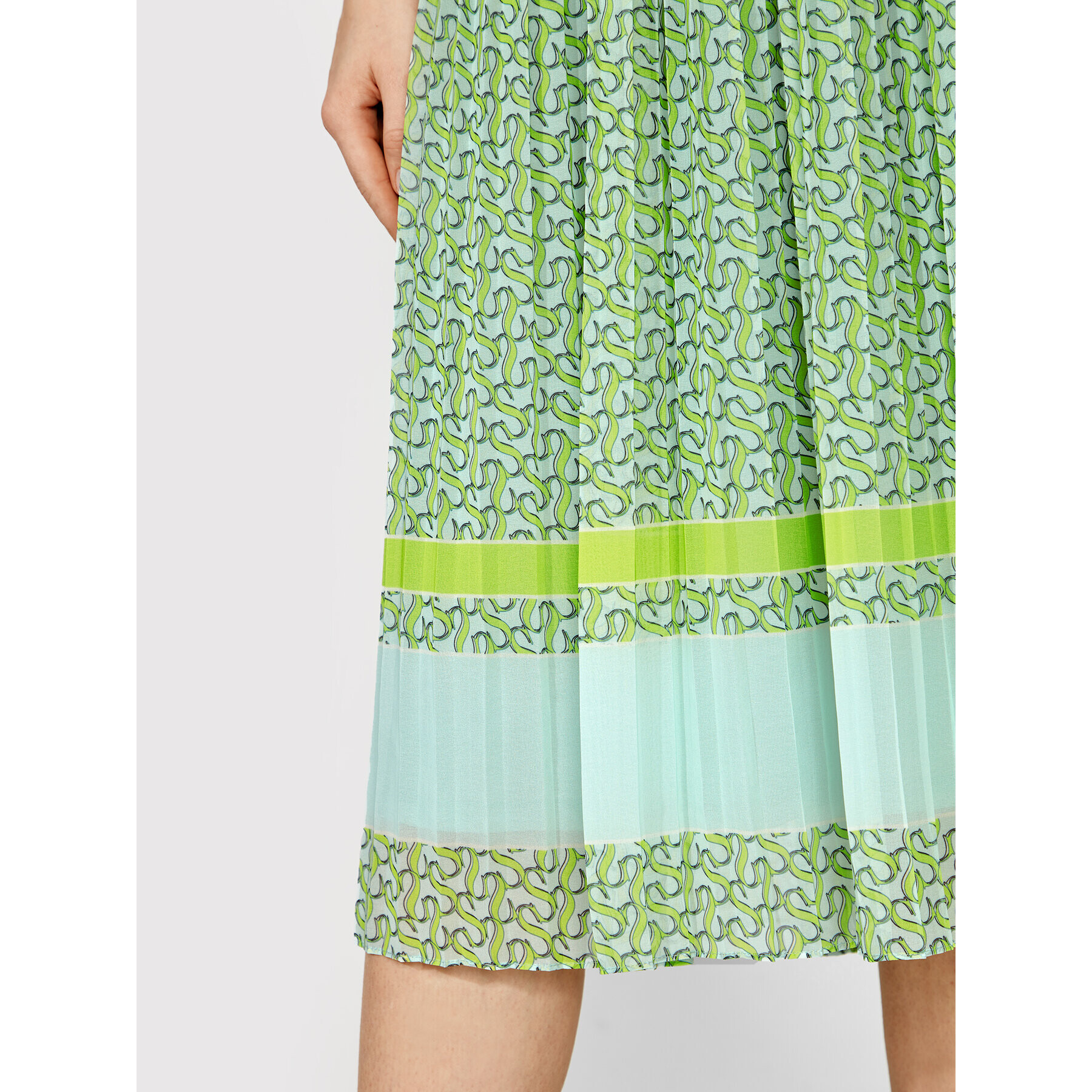 Simple Плисирана пола SDD002 Зелен Regular Fit - Pepit.bg