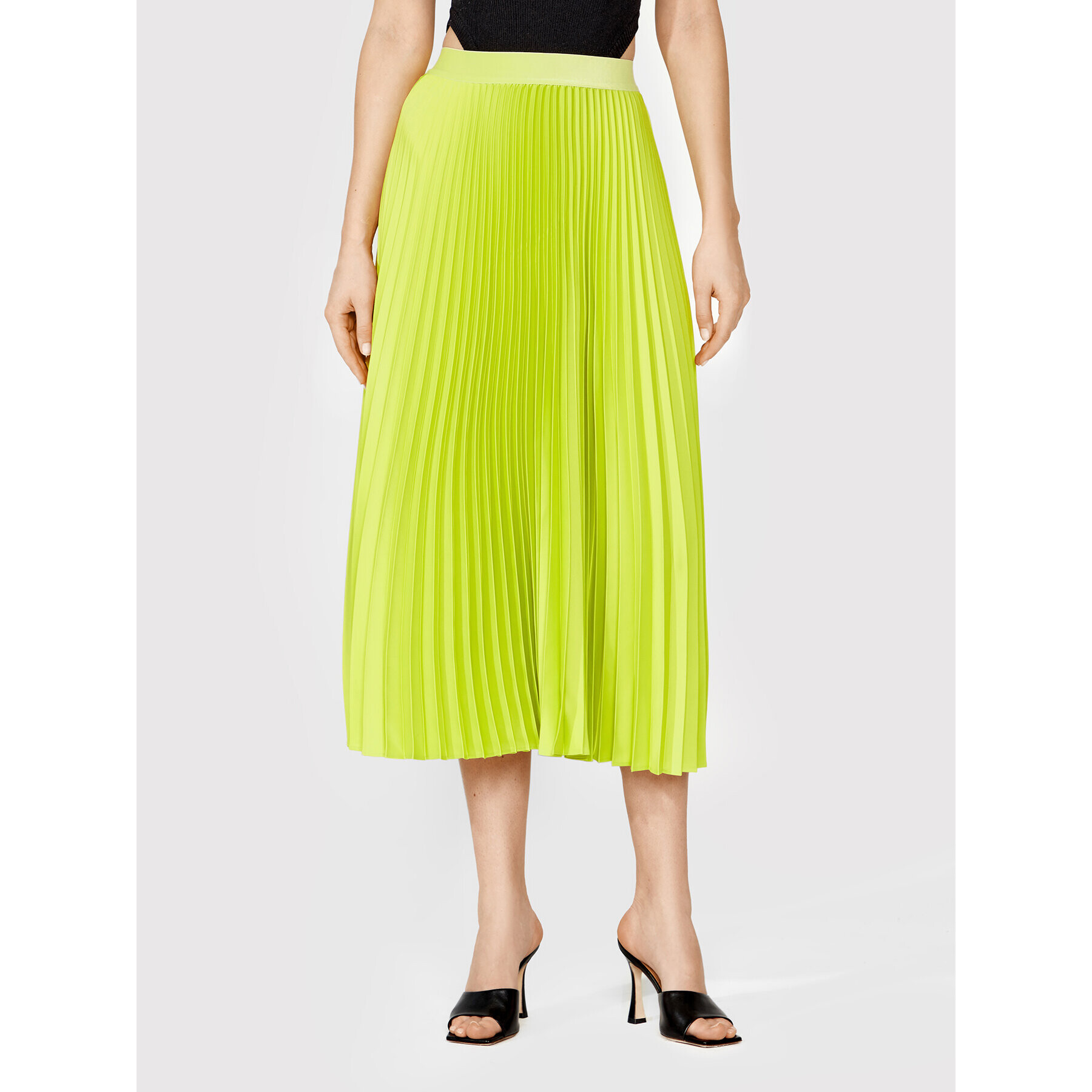 Simple Плисирана пола SDD005 Зелен Regular Fit - Pepit.bg