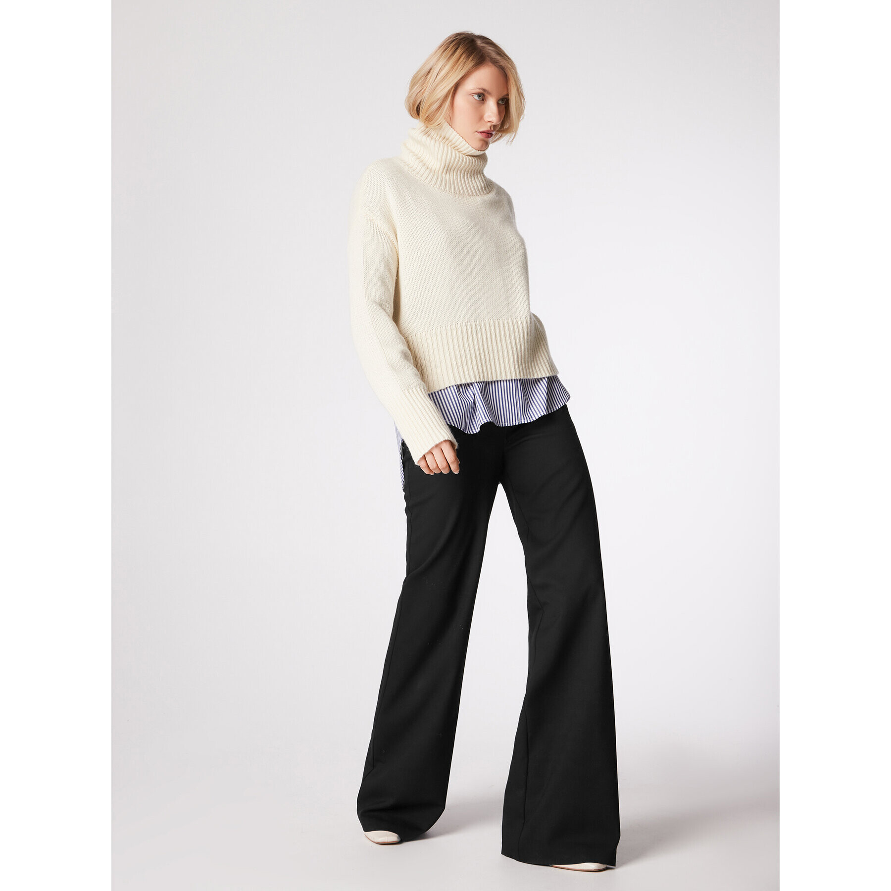 Simple Поло SWD550-01 Бял Relaxed Fit - Pepit.bg
