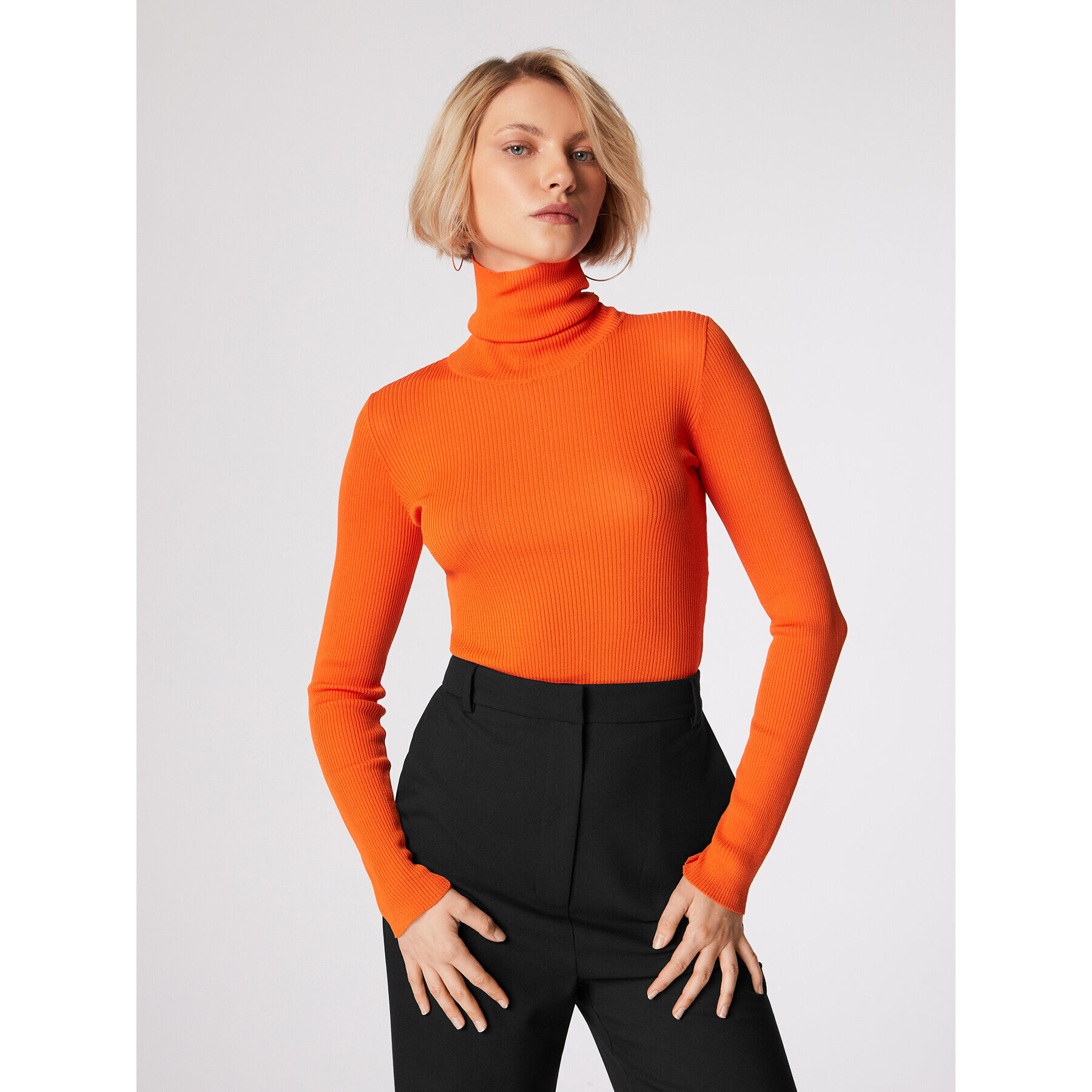 Simple Поло SWD551-01 Оранжев Slim Fit - Pepit.bg