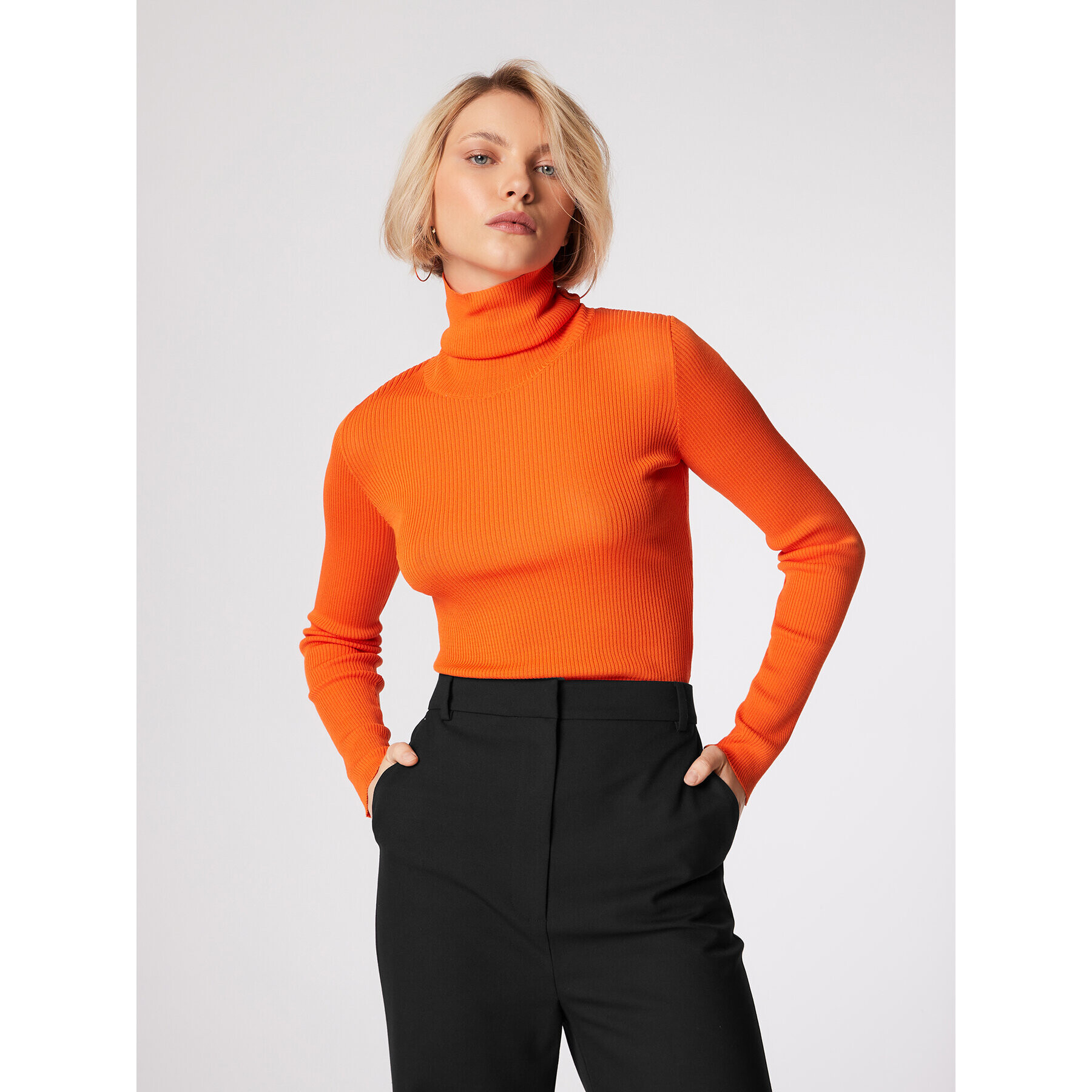Simple Поло SWD551-01 Оранжев Slim Fit - Pepit.bg