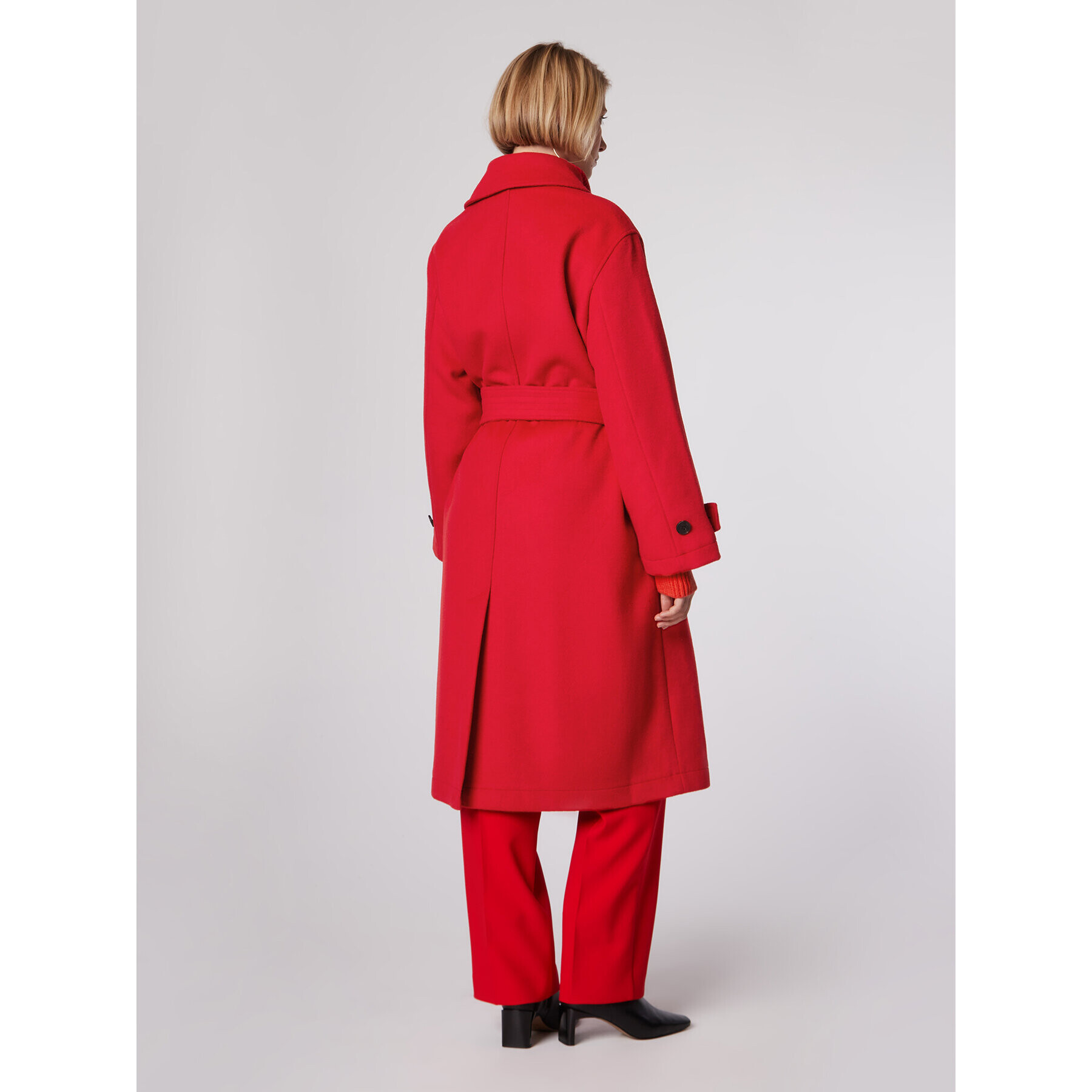 Simple Преходно палто PLD502-04 Червен Relaxed Fit - Pepit.bg