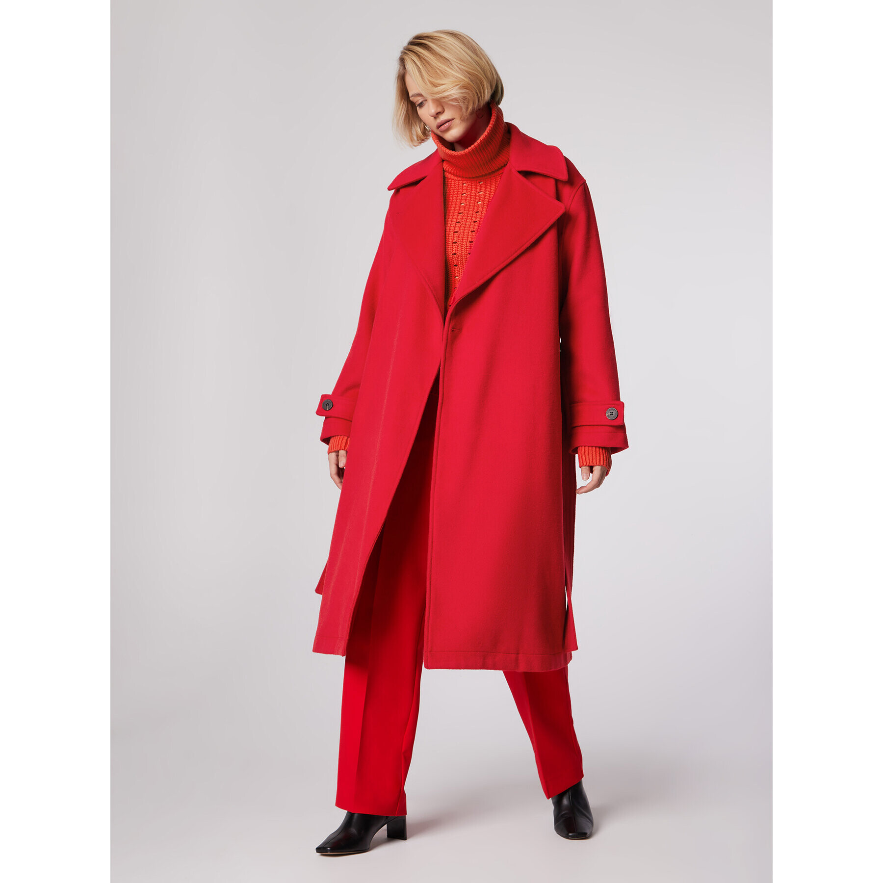 Simple Преходно палто PLD502-04 Червен Relaxed Fit - Pepit.bg