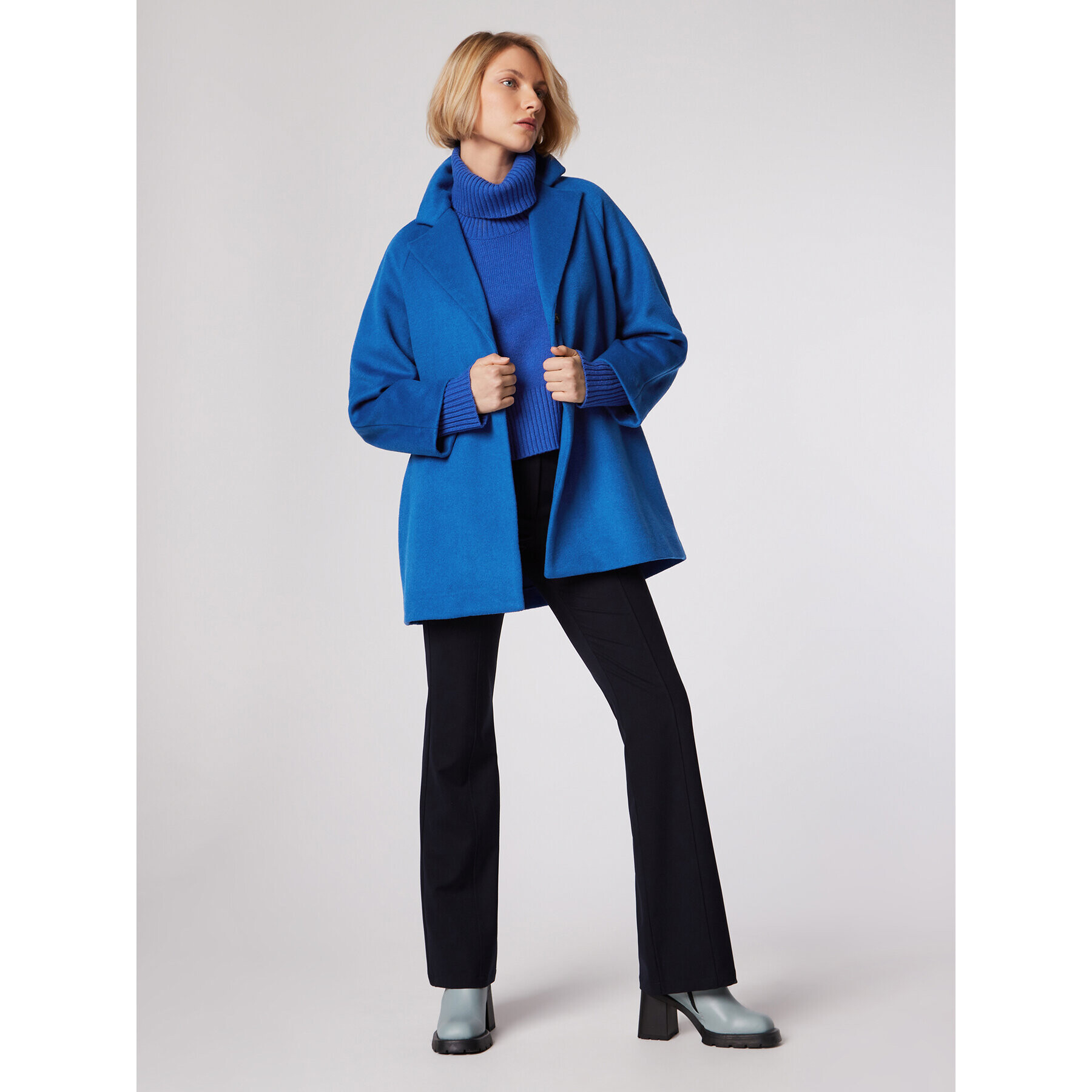 Simple Преходно палто PLD510-02 Син Relaxed Fit - Pepit.bg