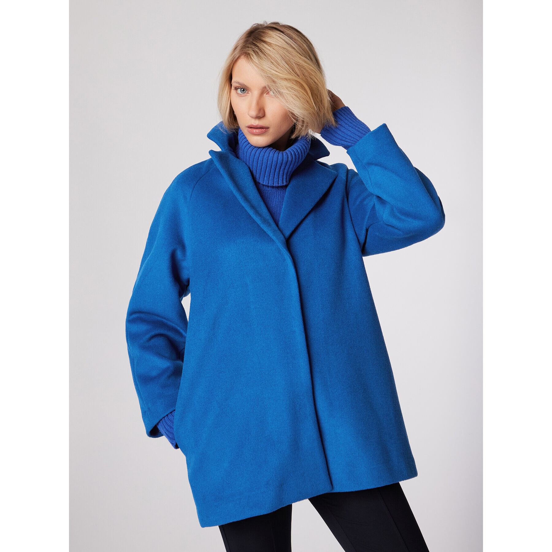 Simple Преходно палто PLD510-02 Син Relaxed Fit - Pepit.bg