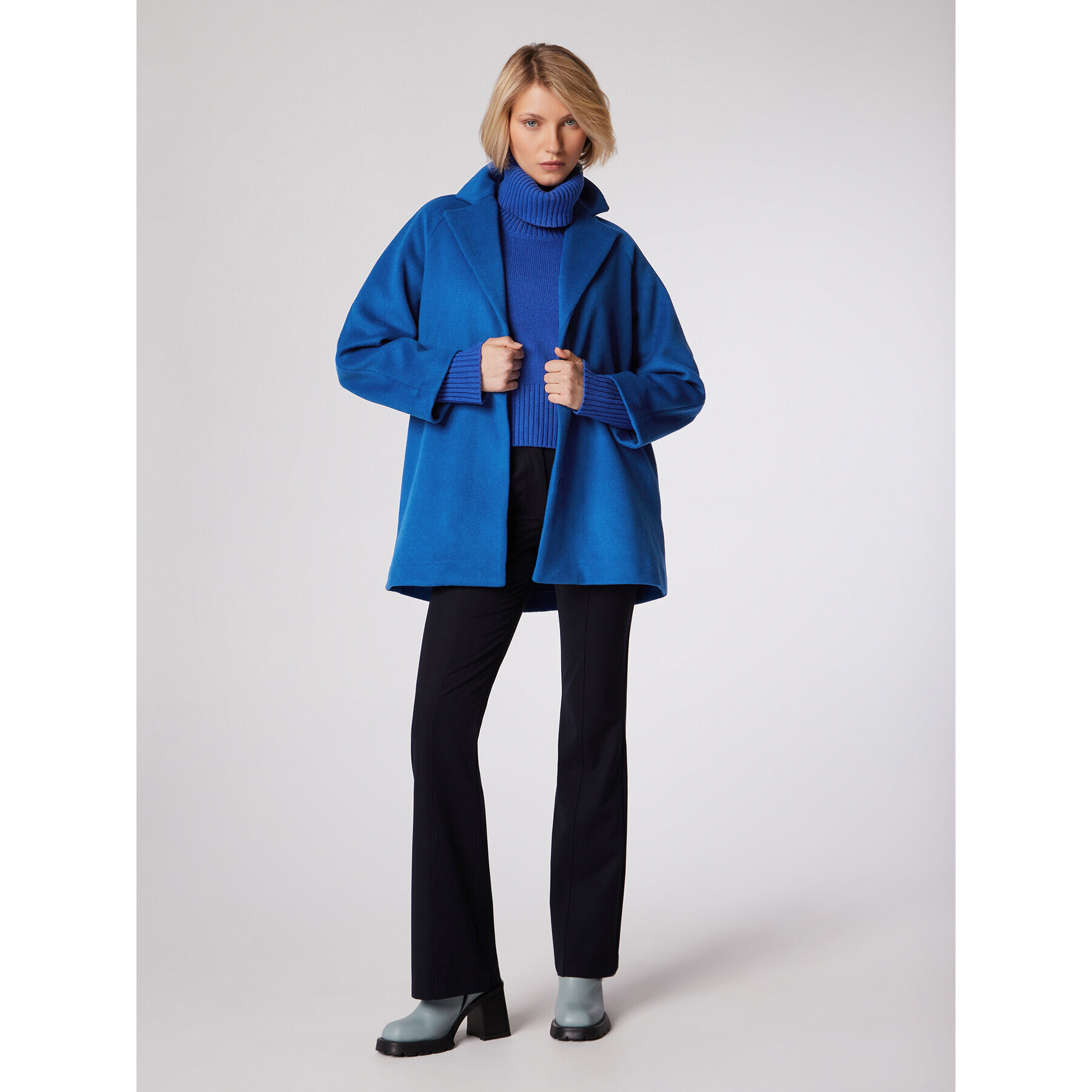 Simple Преходно палто PLD510-02 Син Relaxed Fit - Pepit.bg