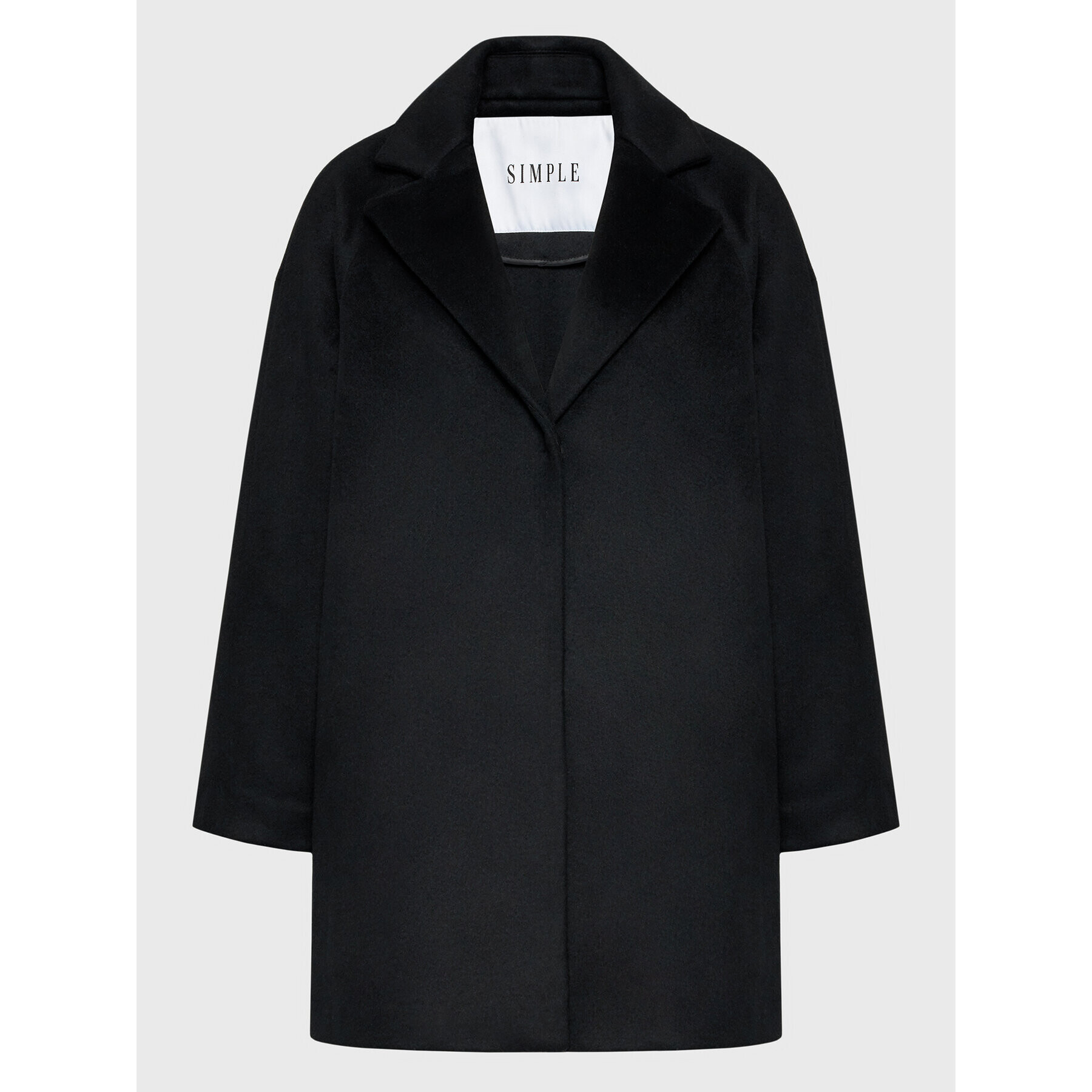 Simple Преходно палто PLD510-03 Черен Relaxed Fit - Pepit.bg