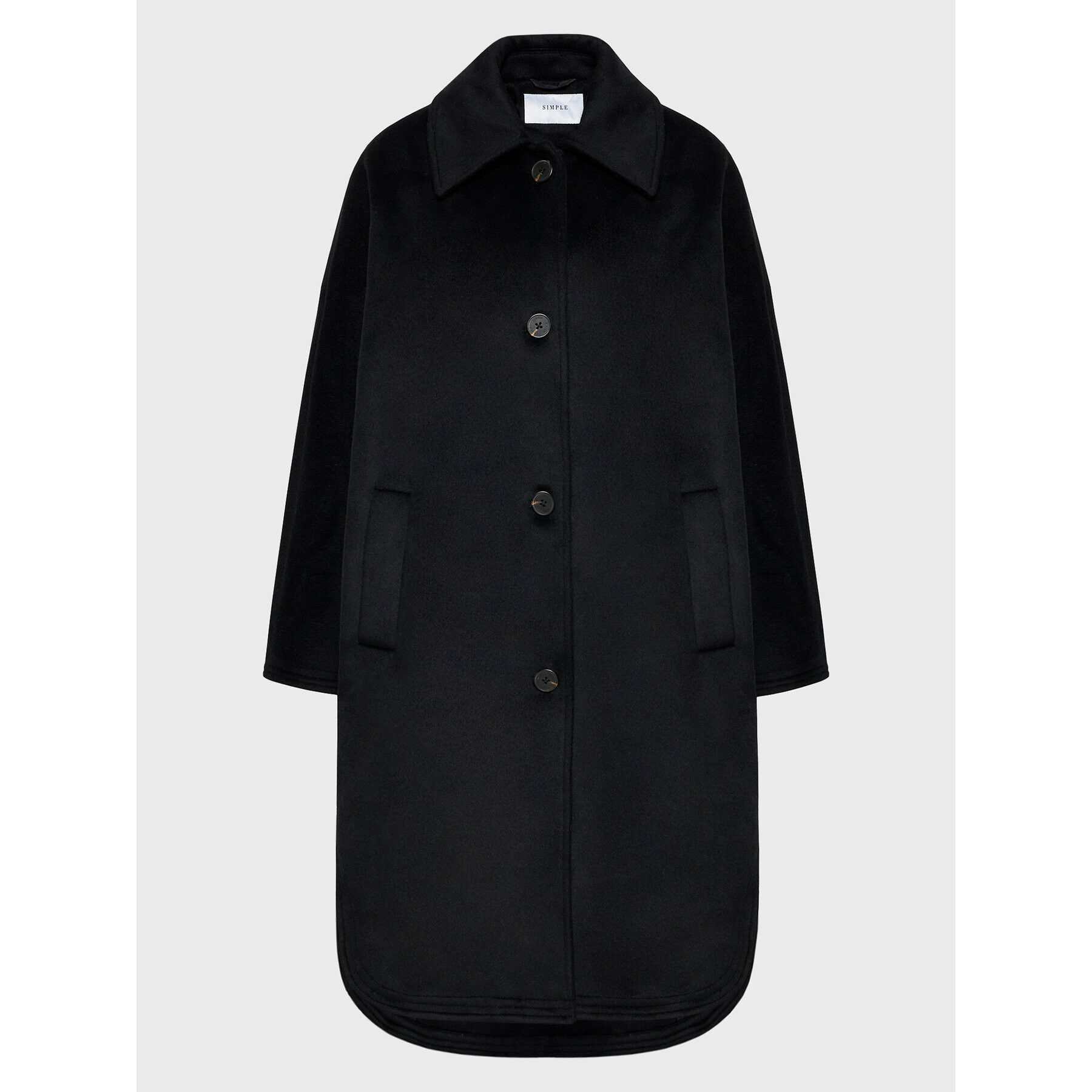Simple Преходно палто PLD505-01 Черен Oversize - Pepit.bg