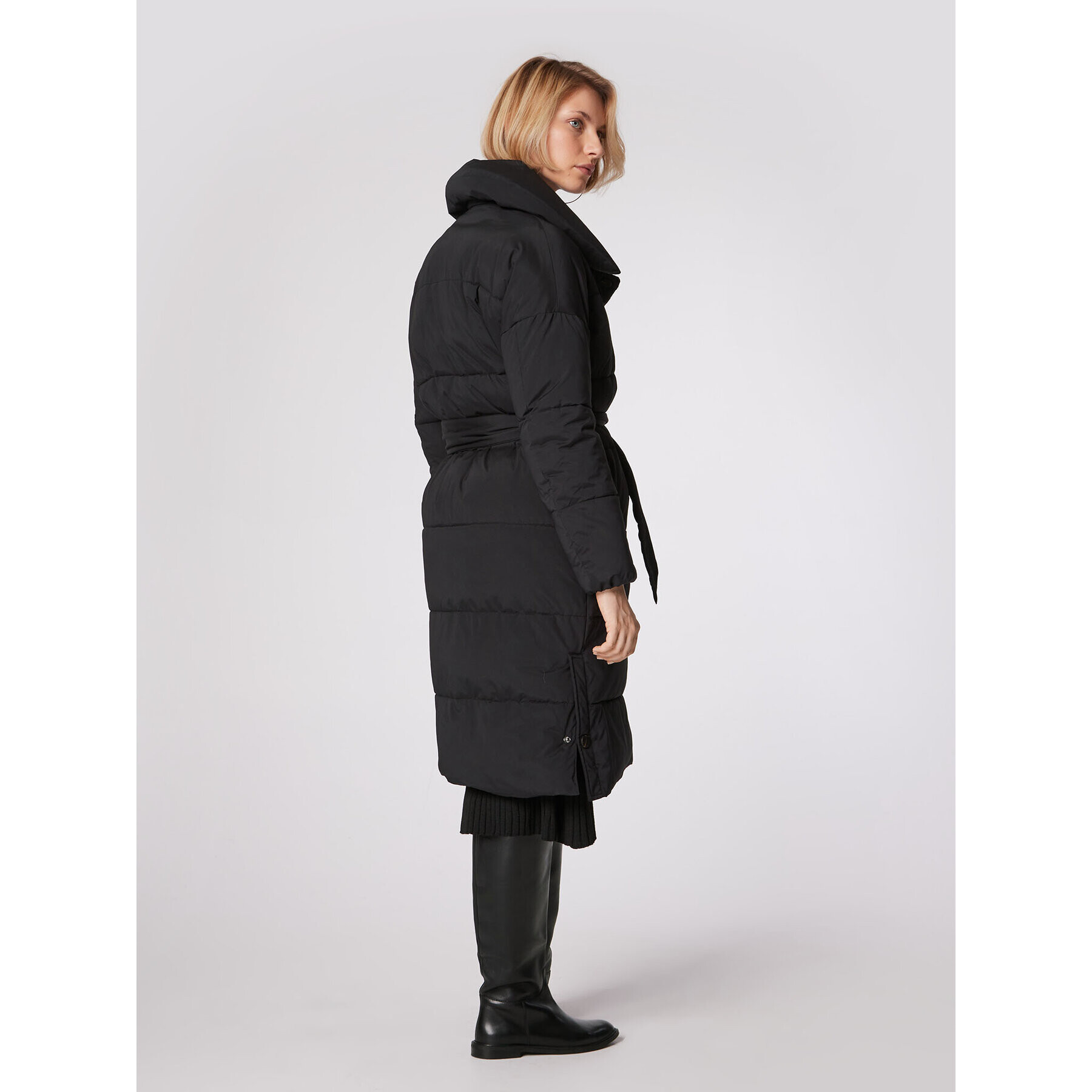 Simple Пухено яке PLD503-01 Черен Relaxed Fit - Pepit.bg