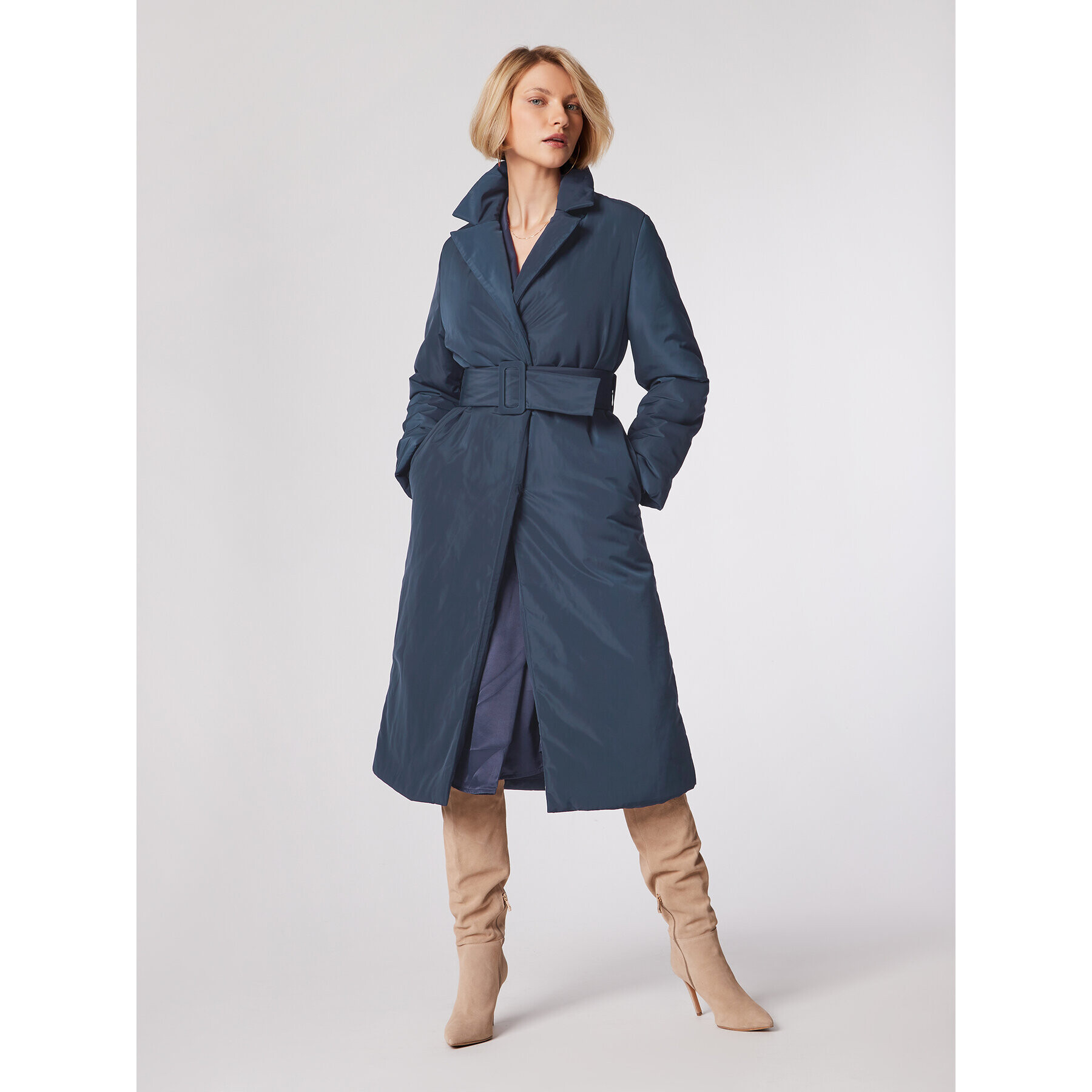 Simple Пухено яке PLD515-01 Тъмносин Slim Fit - Pepit.bg
