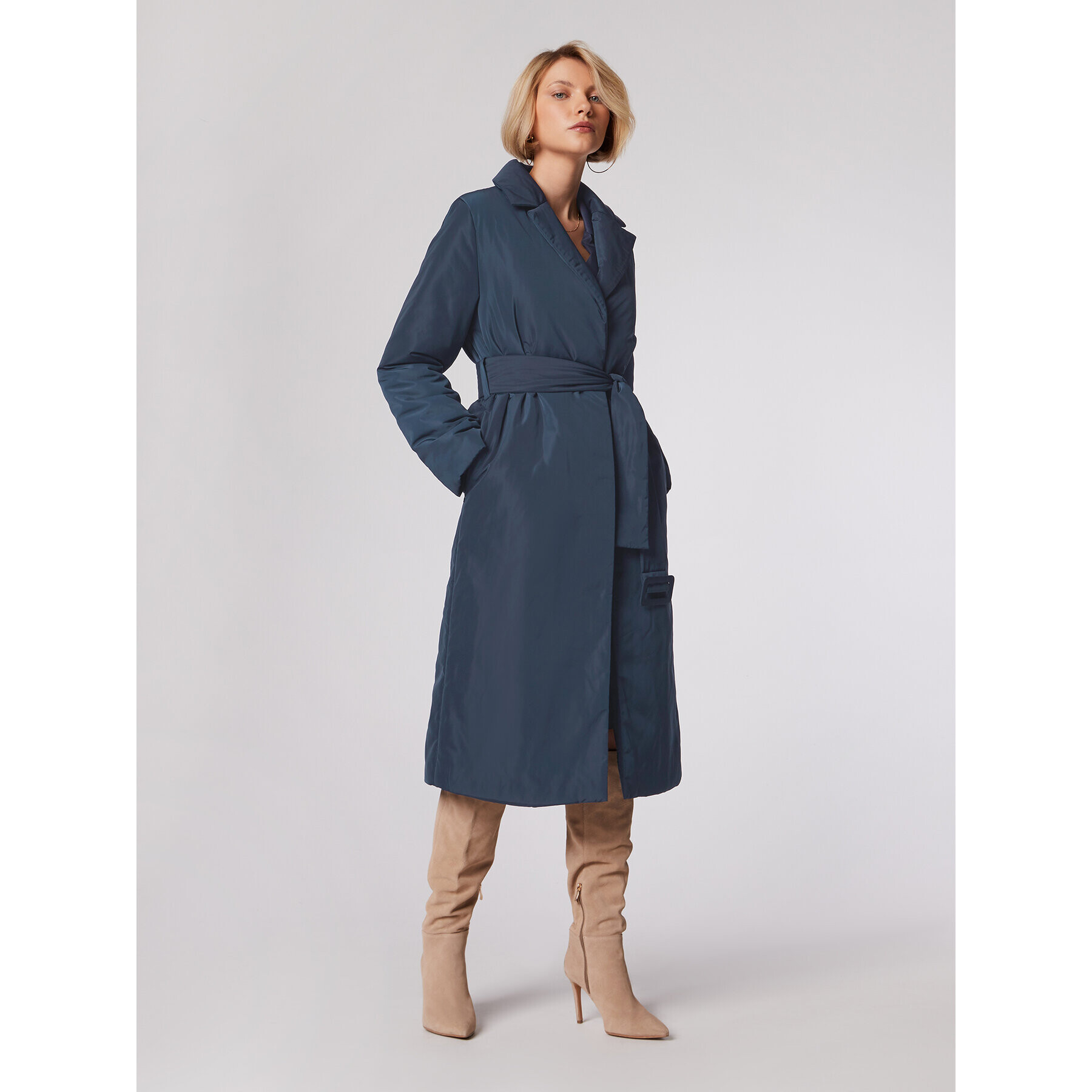 Simple Пухено яке PLD515-01 Тъмносин Slim Fit - Pepit.bg