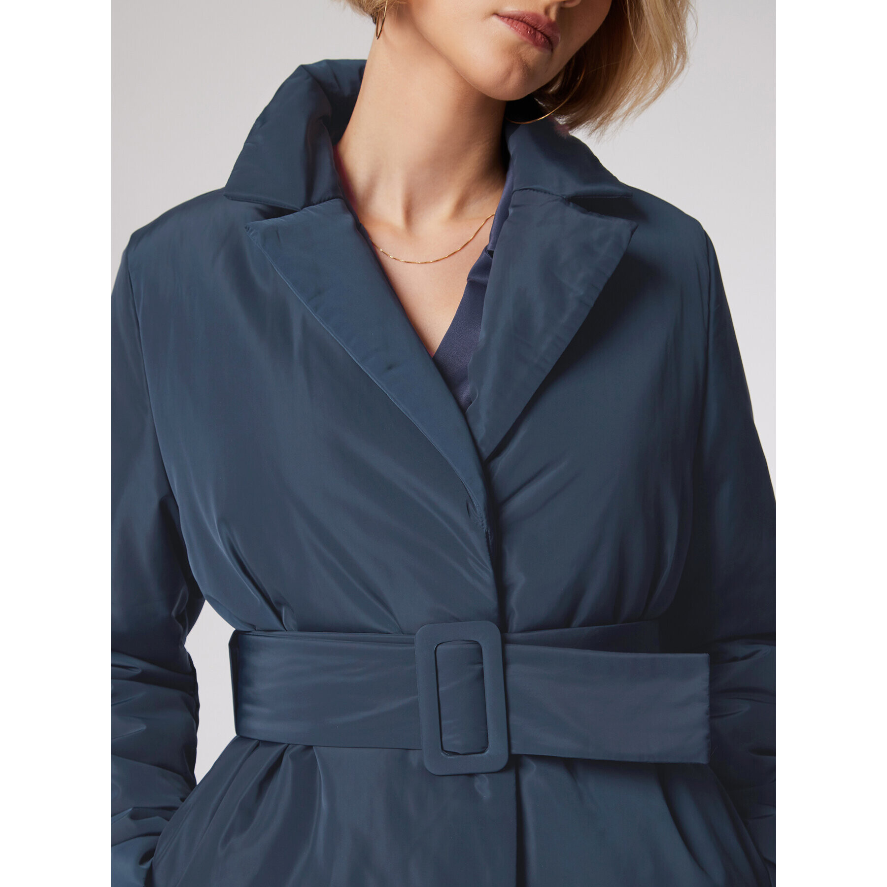 Simple Пухено яке PLD515-01 Тъмносин Slim Fit - Pepit.bg